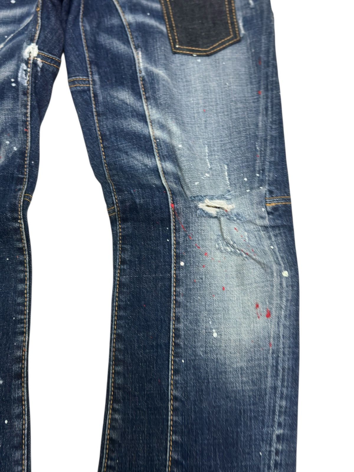 Dsquared2 DSQUARED2 Paint Splatter Distressed Denim Jeans Vintage Wash Size US 29 - 6 Thumbnail