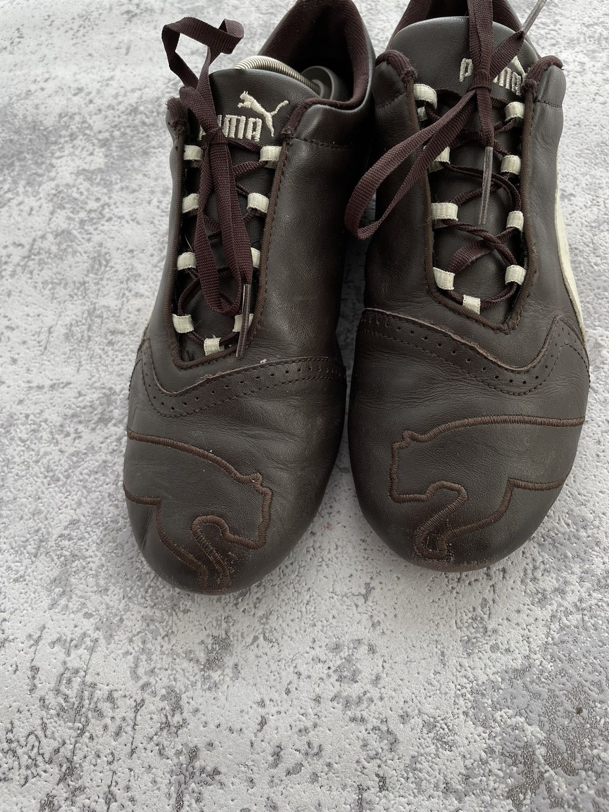 Puma Vintage Puma Racing Brown Leather Japanese Shoes Size US 6.5 / IT 36.5 - 3 Thumbnail