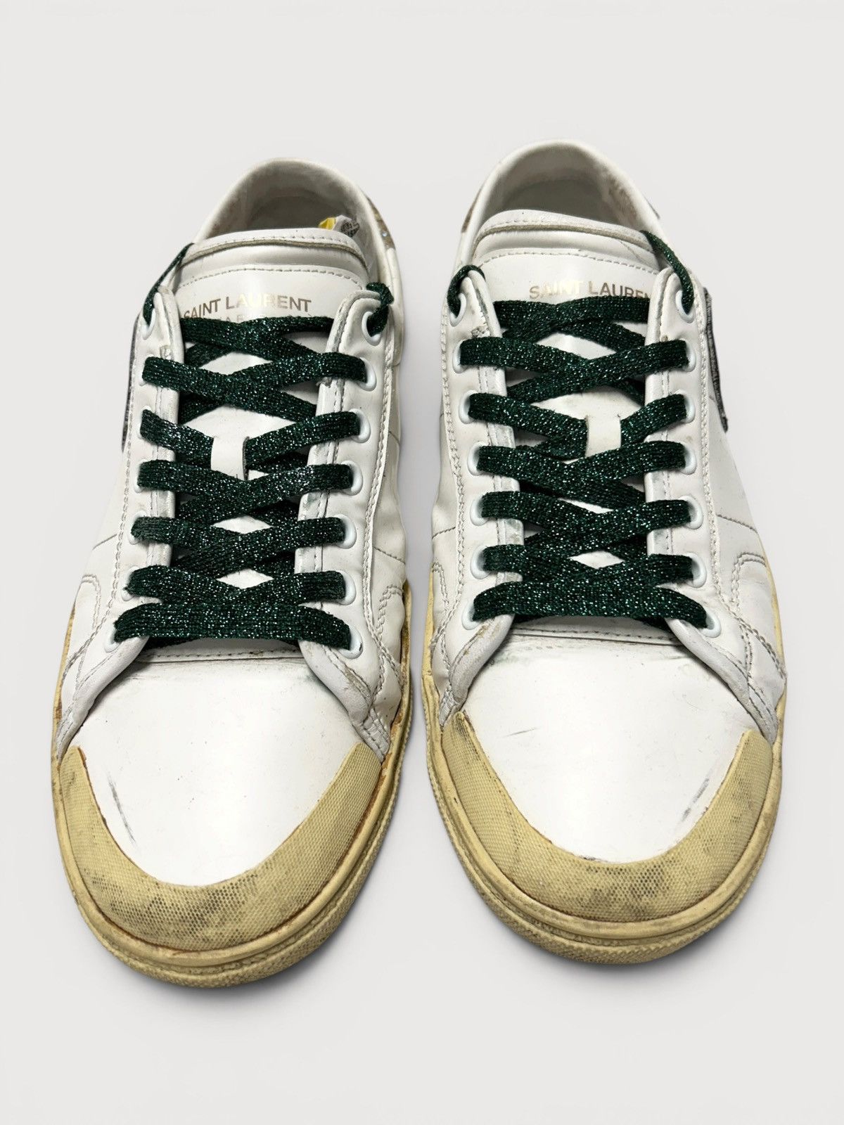 Saint Laurent Paris SS2016 Court Classic “Surf Sound” Diamond Patch Sneakers Size US 8 / EU 41 - 2 Thumbnail