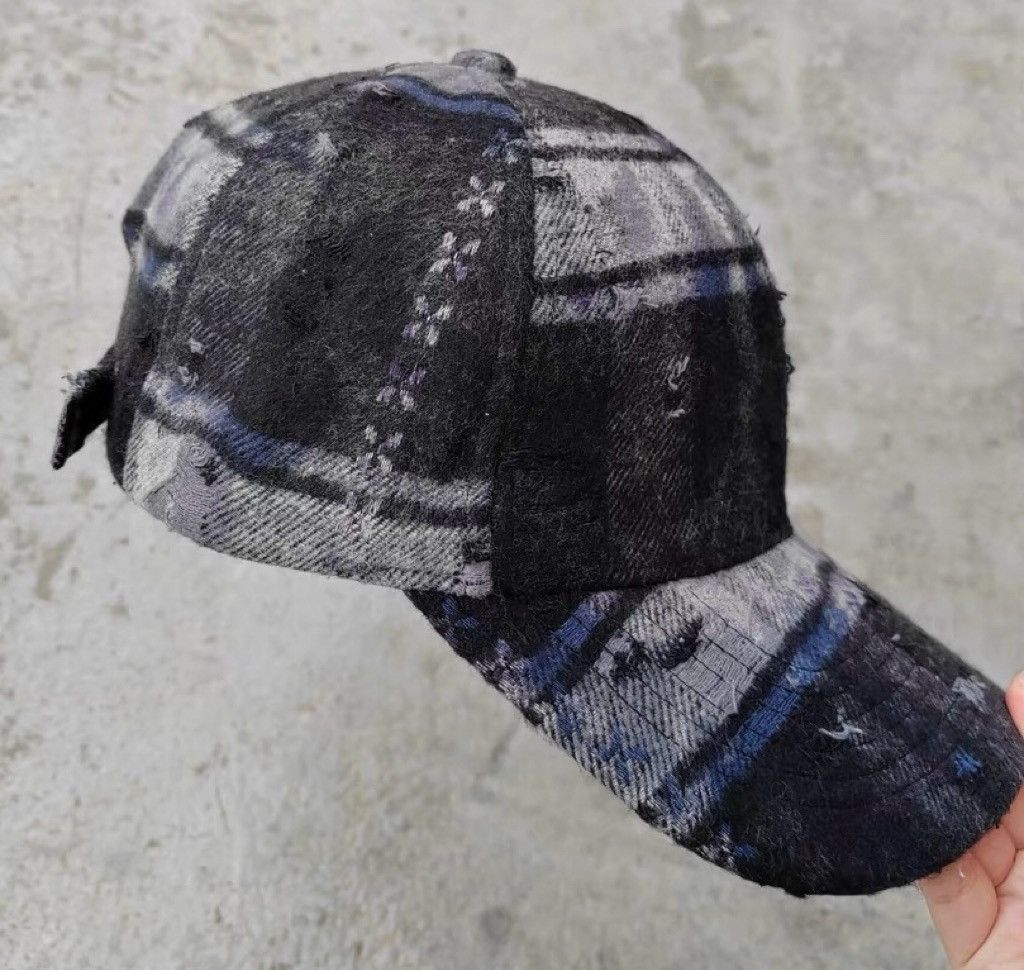 Japanese Brand Streetwear retro punk vintage distressed raw plaid check cap Size ONE SIZE - 5 Thumbnail