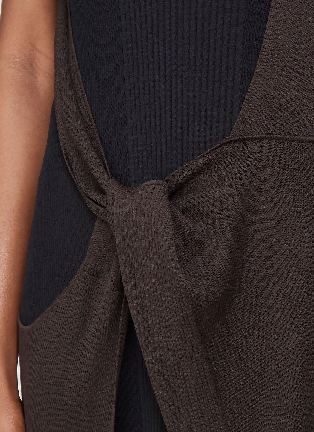 Bottega Veneta Deconstructed Layered Bi-Color Sheer Silk Ribbed Knit Dress Size XS / US 0-2 / IT 36-38 - 8 Thumbnail