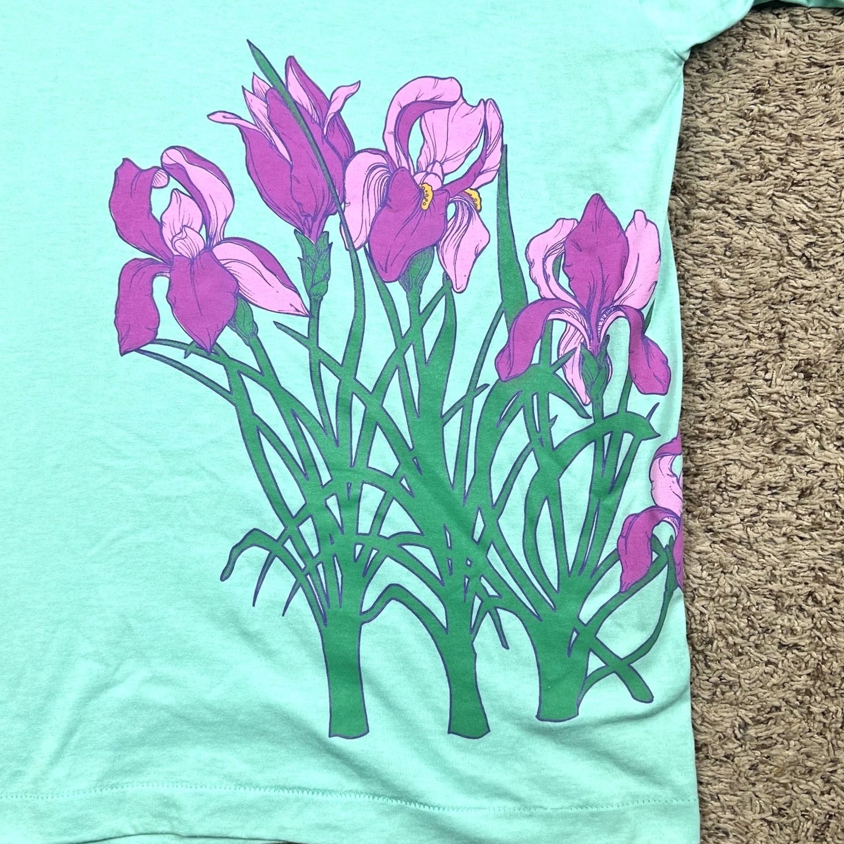 Vintage VINTAGE AmeriFlora’92 Iris Flower Graphic Shirt XL Teal Unisex Adults 90s Floral Screen Stars Best T-Shirt Size US XL / EU 56 / 4 - 7 Thumbnail