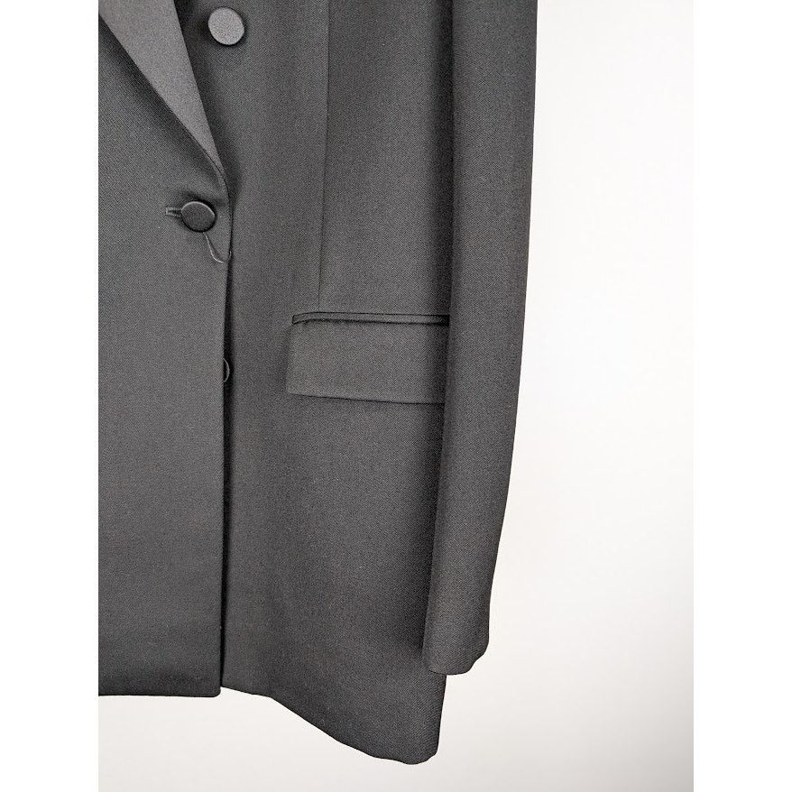 Saint Laurent Paris o1rshd1 Grain De Poudre De Laine Evening Jacket in Noir Size US L / EU 52-54 / 3 - 5 Thumbnail
