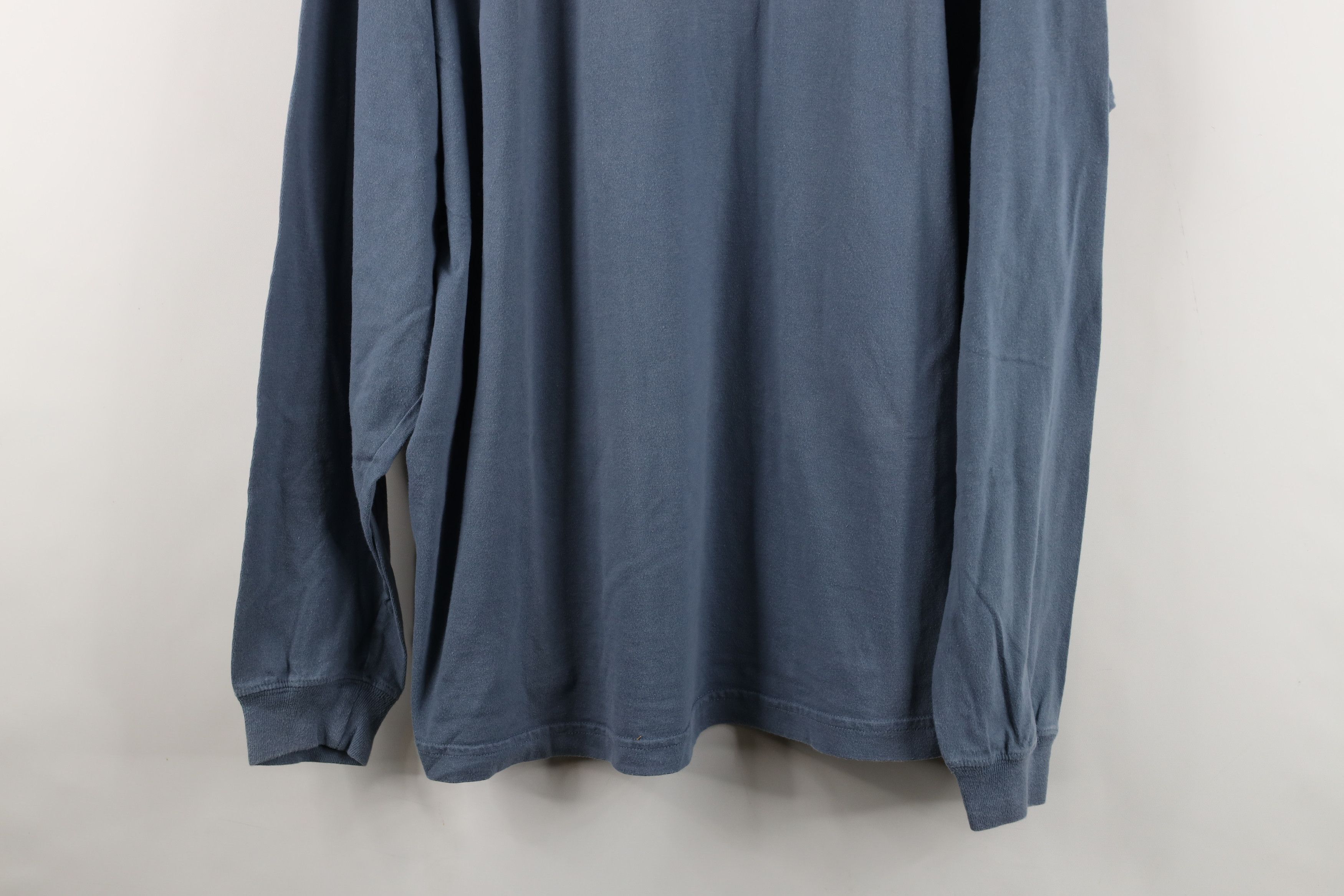 Vintage Vintage 90s Streetwear Blank Cotton Long Sleeve T-Shirt Blue Size US XL / EU 56 / 4 - 3 Thumbnail