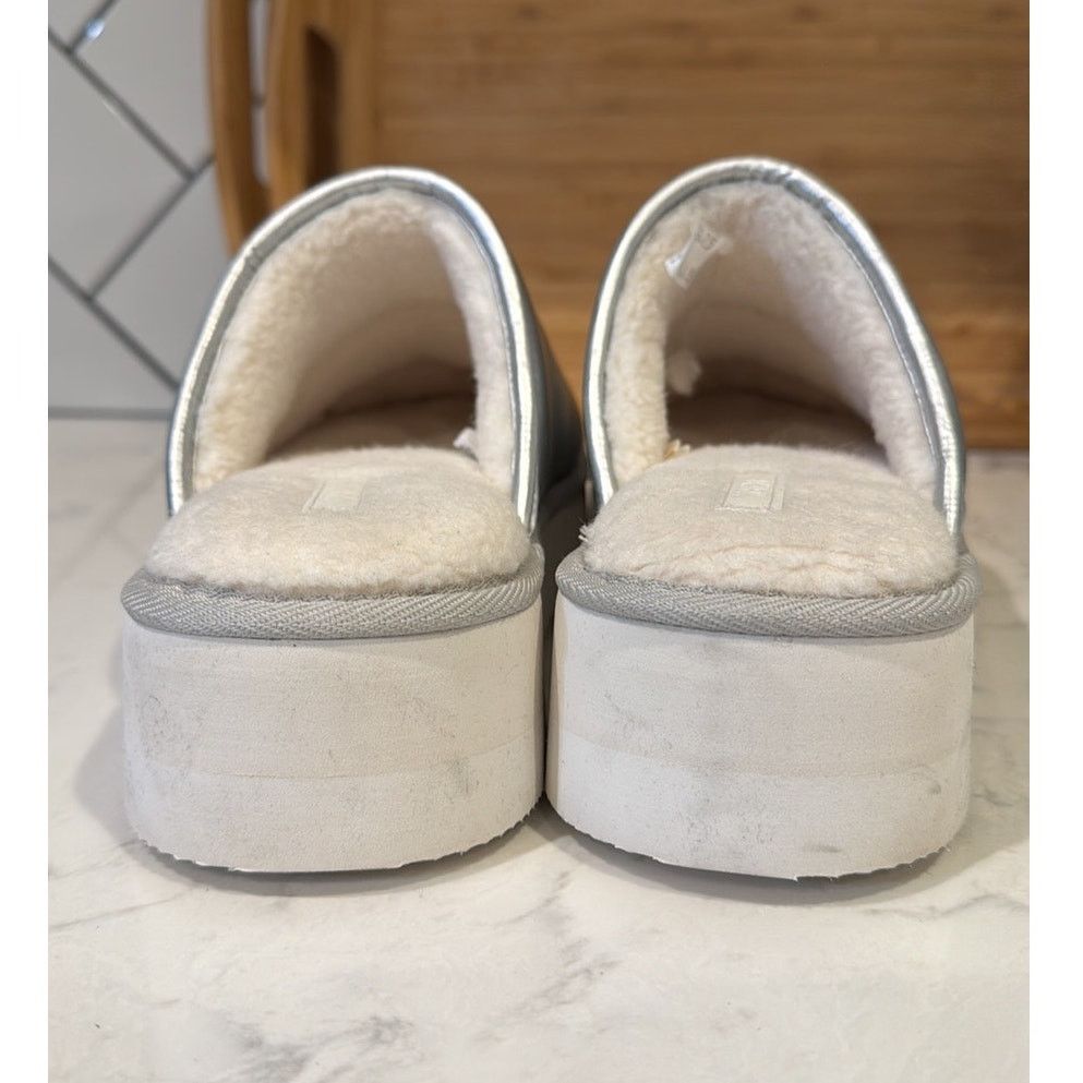 Anthropologie Anthropologie Maeve Puffy Platform Slipper Shoes Silver Size US 10 / IT 40 - 2 Thumbnail