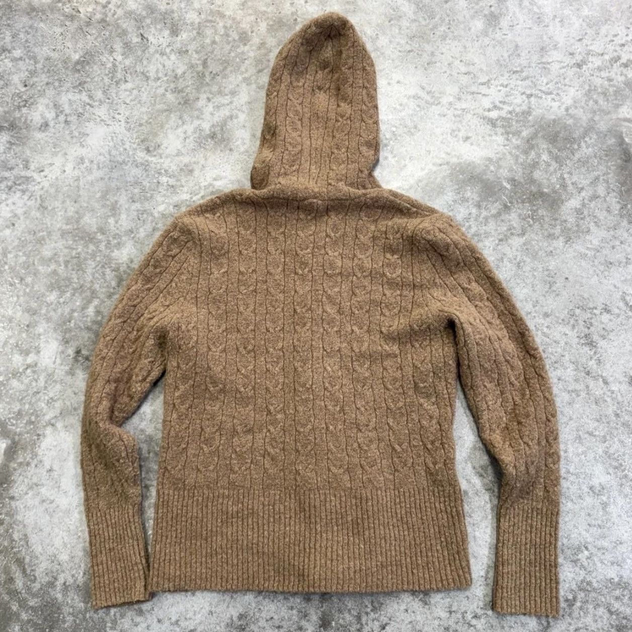 Vintage VINTAGE Eagles Eye Sweater Womens Large Brown Hooded Full Zip Cable Knit Hoodie Size L / US 10 / IT 46 - 5 Thumbnail