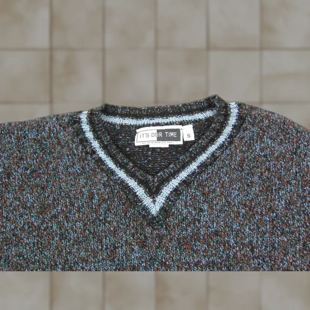 Vintage Its Our Time Sweater Mens Knit Crew Neck Black Adult S Vintage 90s Preppy Lightweight Pullover Knit Size US S / EU 44-46 / 1 - 1 Thumbnail