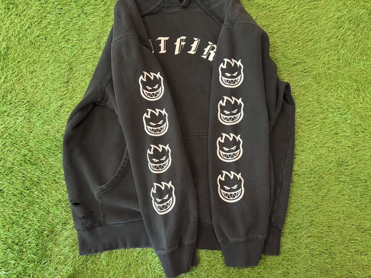 Spitfire Vintage Y2K Spitfire Wheels Old E Flame Head Sleeve Hoodie Size US L / EU 52-54 / 3 - 3 Thumbnail