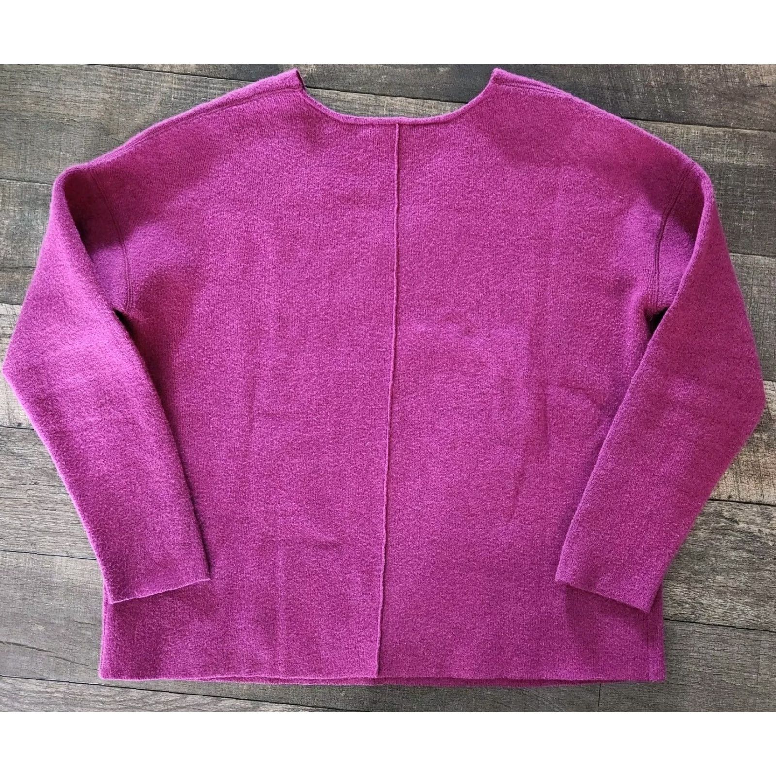 J. Jill J. Jill V Neck Sweater Womens Medium Pink Purple Dolman Sleeve Pullover Knit Cotton Nylon Polyester Size M / US 6-8 / IT 42-44 - 3 Thumbnail