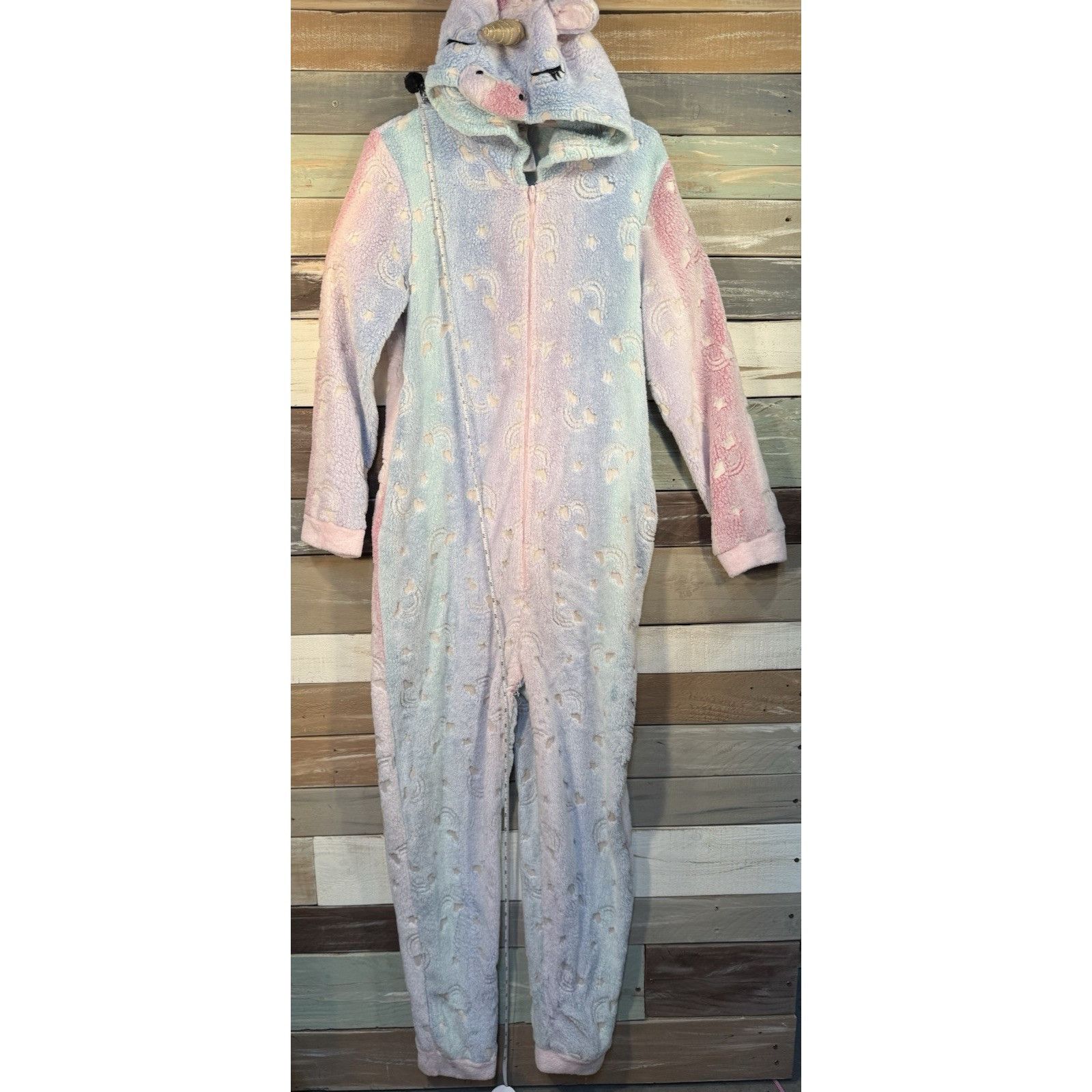 Other SECRET TREASURES Unicorn Rainbow Sleepwear Fleece One Piece Size ONE SIZE - 8 Thumbnail