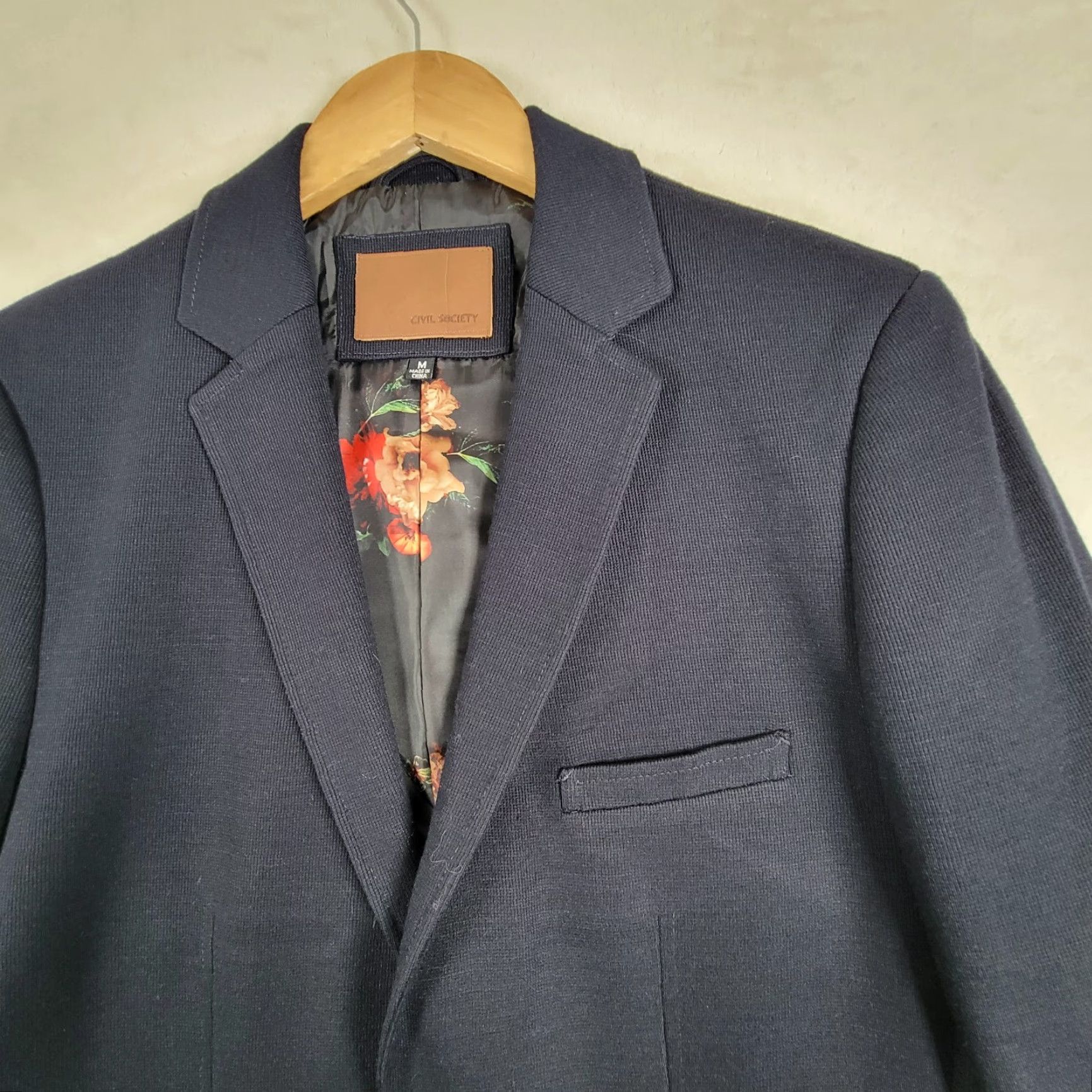 Vintage Civil Society Blazer Jacket Men XL Grey Two-Button Notch Lapel Regular - Knit Unstructured 2 BTN Dry Clean Only Size 40R - 2 Thumbnail