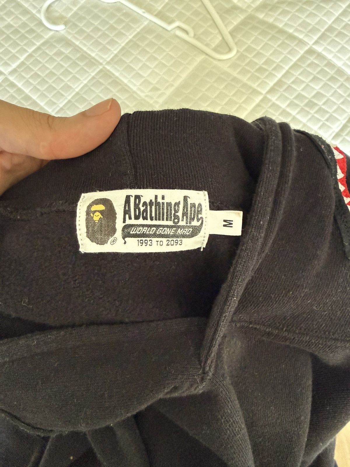 Bape World Gone Mad Black Bape Hoodie with Multi Colour Trim Size US M / EU 48-50 / 2 - 3 Thumbnail