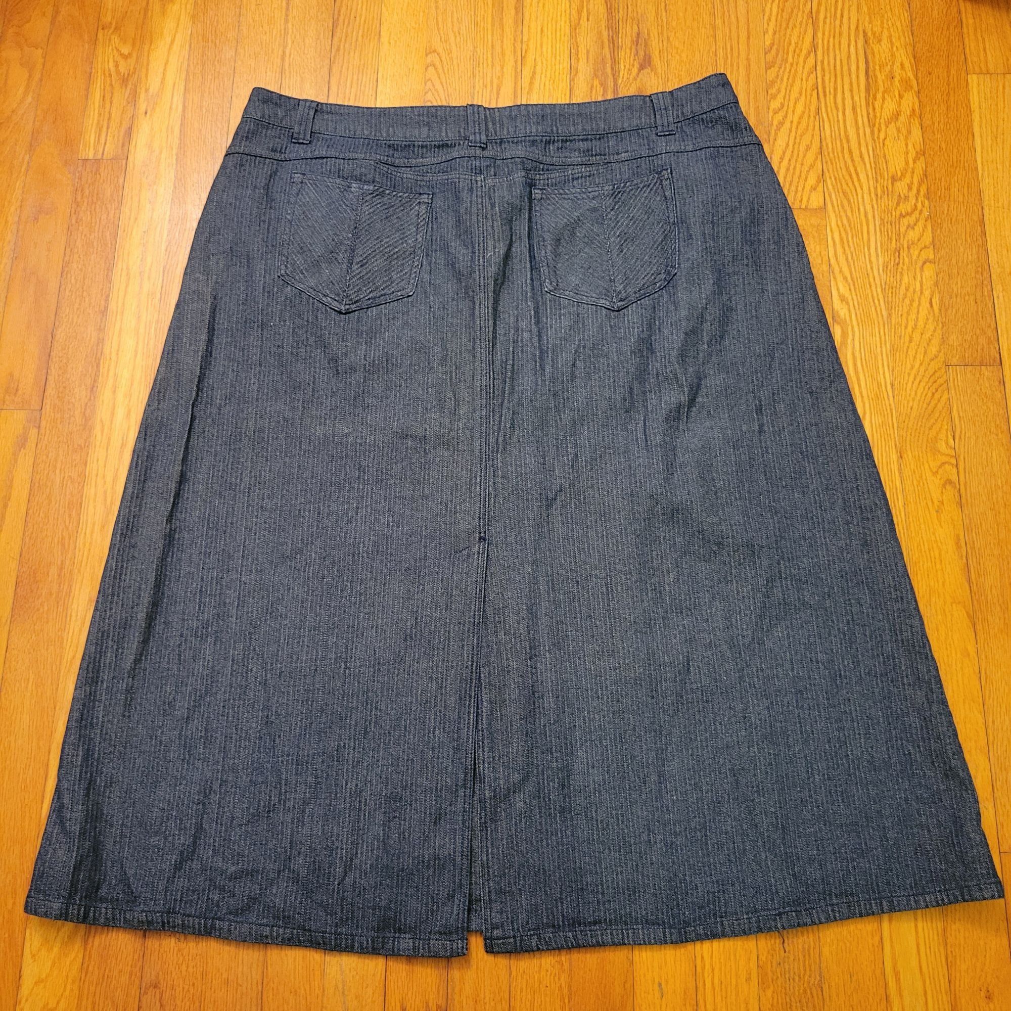 Vintage Wak Jeans 24W Denim Skirt High Waisted Stretch Y2K 90s Retro Size 42" / US 20 - 5 Thumbnail