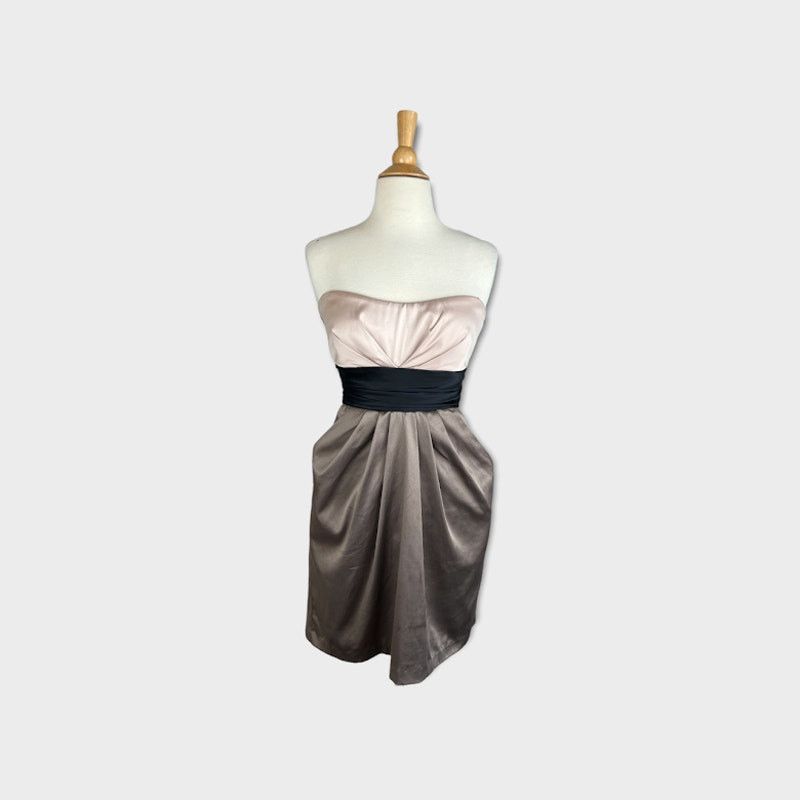 Dillard's Papaya | Strapless Satin Dress | Size Medium Copper Tones Size M / US 6-8 / IT 42-44 - 3 Thumbnail