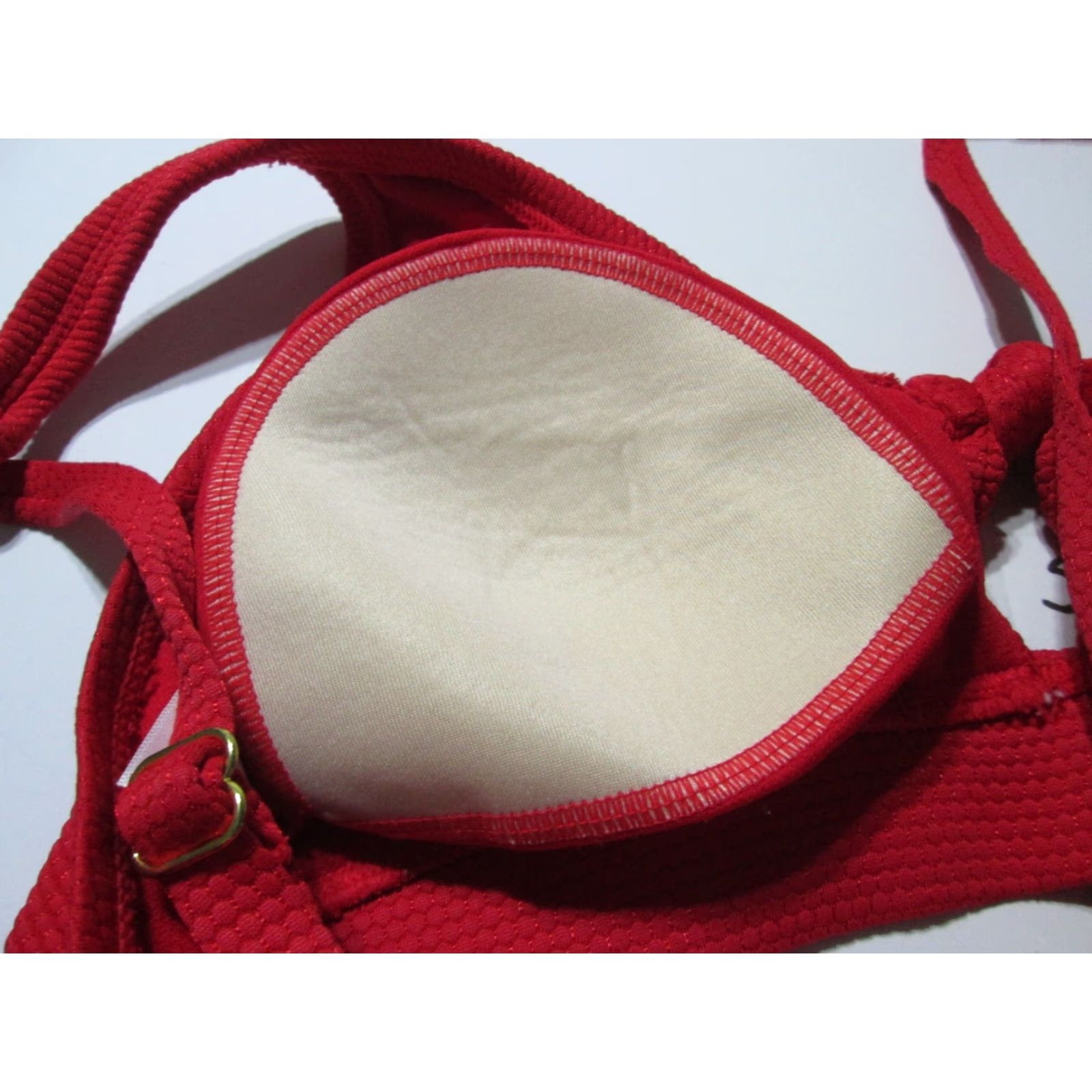 Vintage Kona Sol Womens Size S Bikini Top Red Wireless Bralette Lined Bow Wide Straps Size S / US 4 / IT 40 - 5 Thumbnail