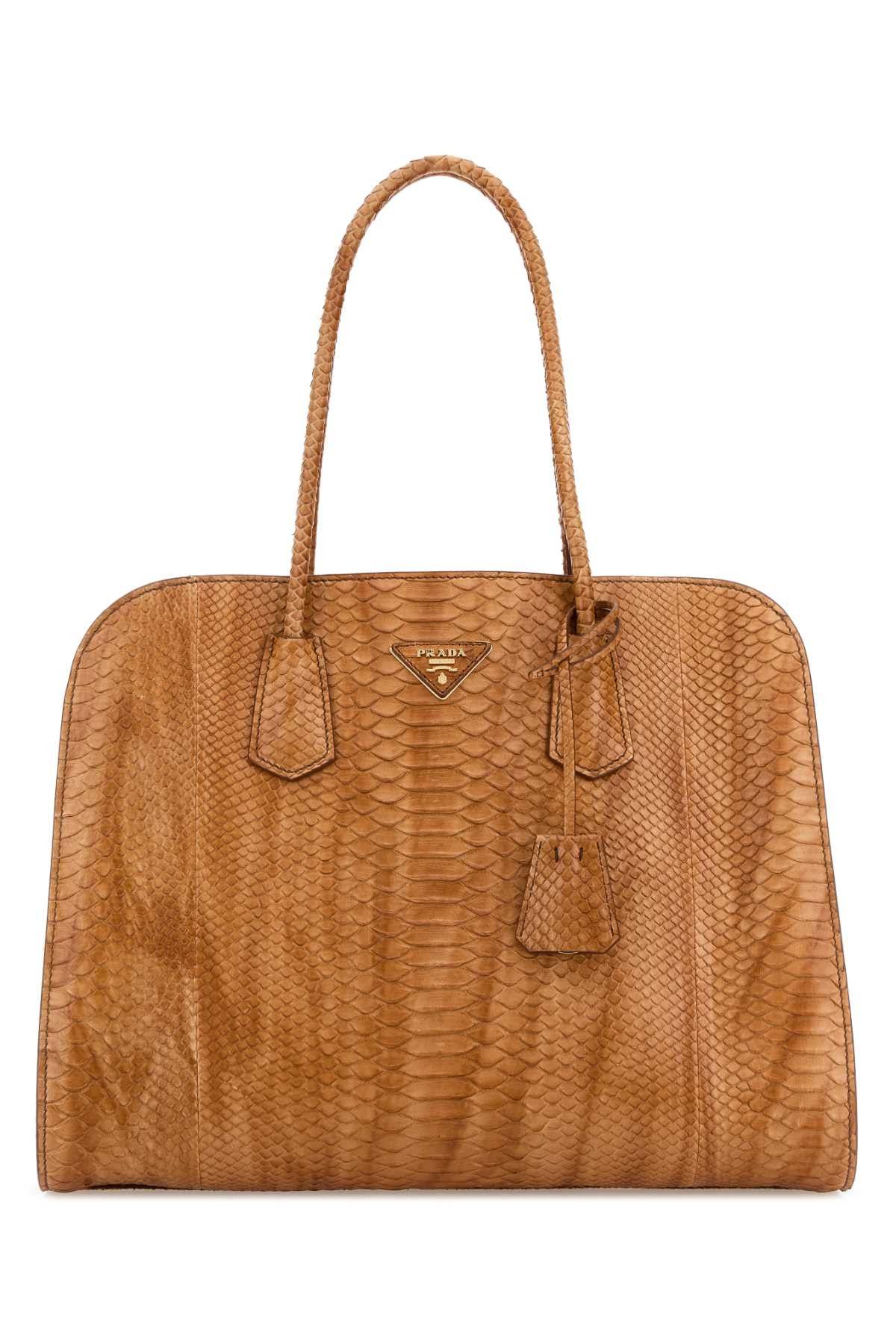 Prada Orange Leather Shopping Bag Size ONE SIZE - 1 Thumbnail