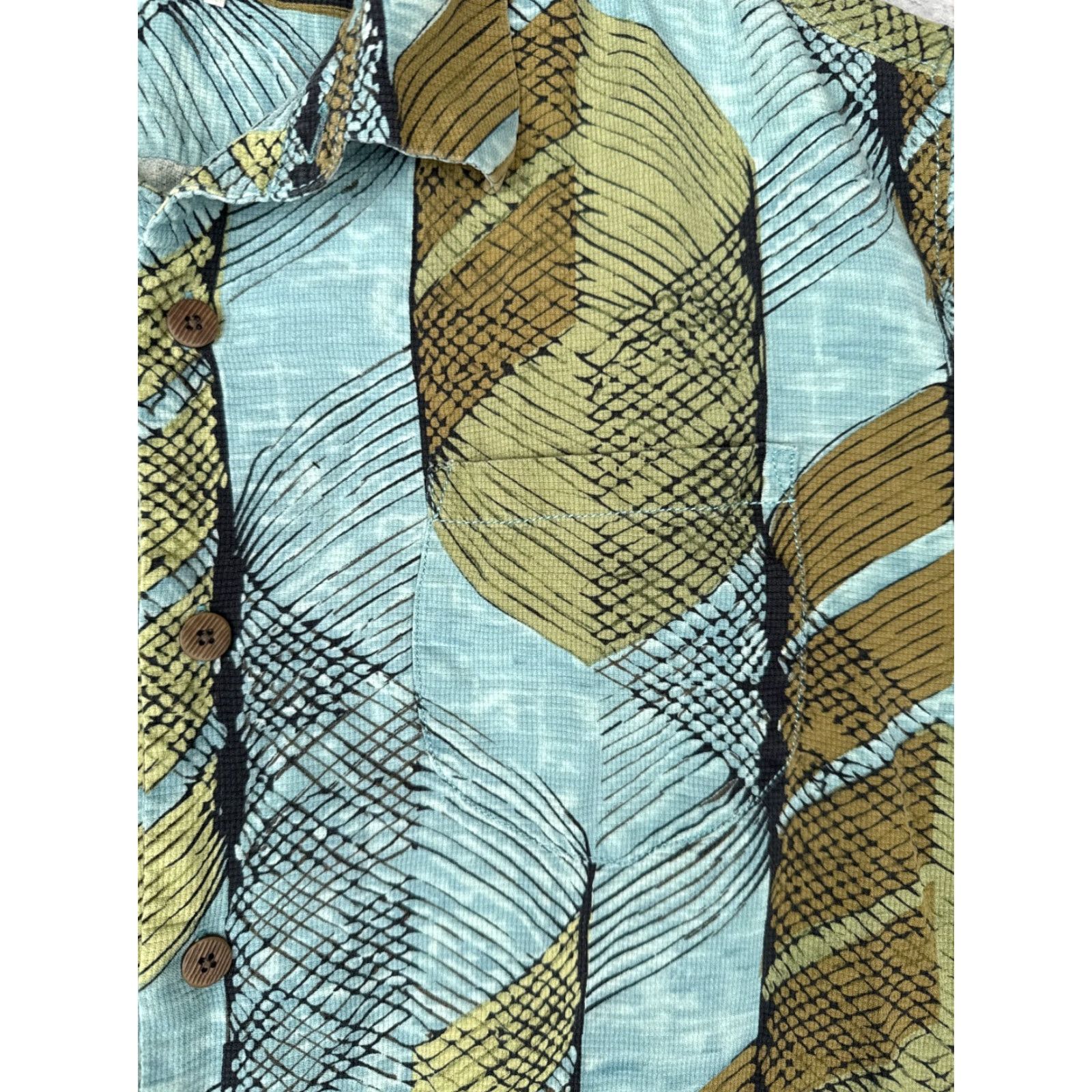 Tommy Bahama Tommy Bahama Shirt Men Large Blue Green Geometric 100% Silk Button Up Hawaiian Size US L / EU 52-54 / 3 - 6 Thumbnail