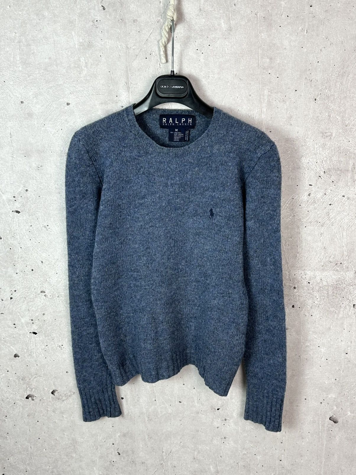 Ralph Lauren Vintage Ralph Lauren Wool Knit Logo Blue Long Sleeve Sweater Size M / US 6-8 / IT 42-44 - 1 Thumbnail
