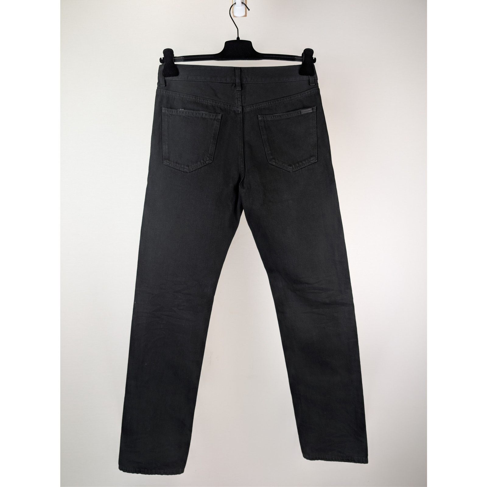 Saint Laurent Paris o1rshd1 Straight Baggy Denim Jeans in Oklahoma Black Size US 29 - 10 Thumbnail