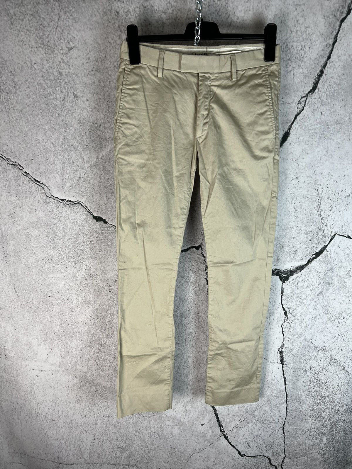 Acne Studios Acne Studios SS14 Max Satin Beige Chino Trousers Pants Size US 30 / EU 46 - 1 Thumbnail