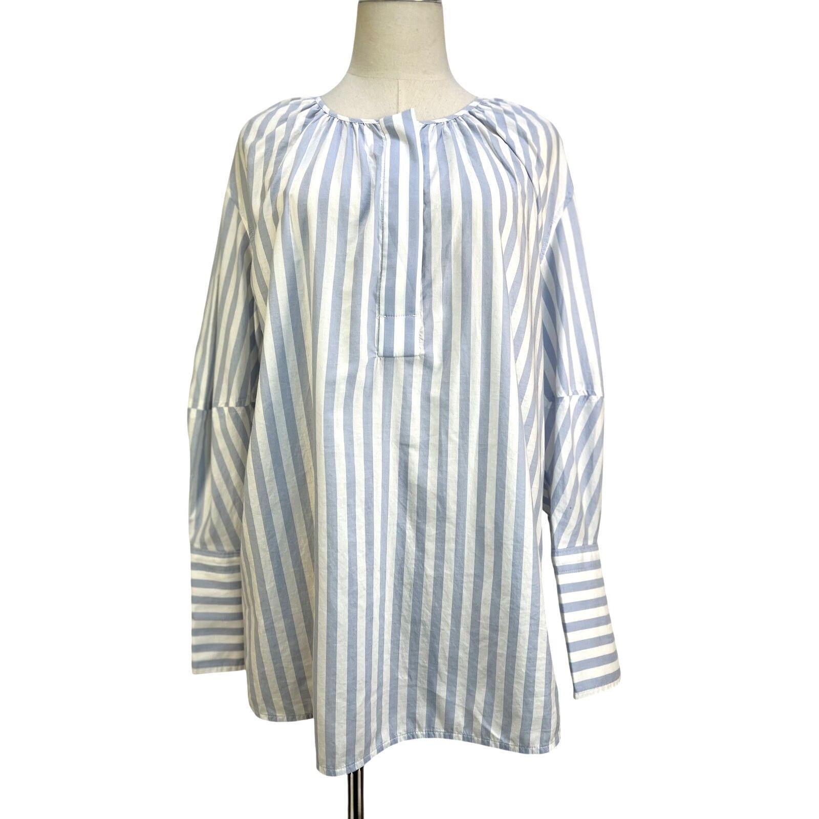 Everlane Everlane The Silky Cotton Balloon Sleeve Top Blue Size M / US 6-8 / IT 42-44 - 1 Thumbnail