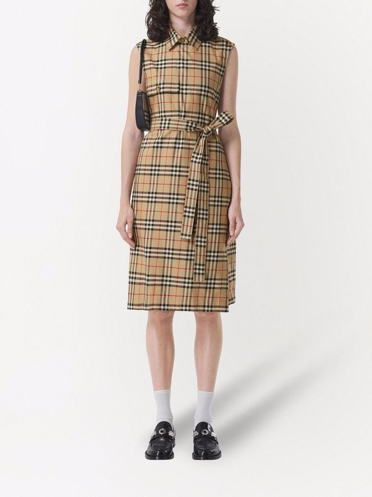 Burberry Karla Vintage Check Sleeveless Shirtdress Size L / US 10 / IT 46 - 4 Thumbnail