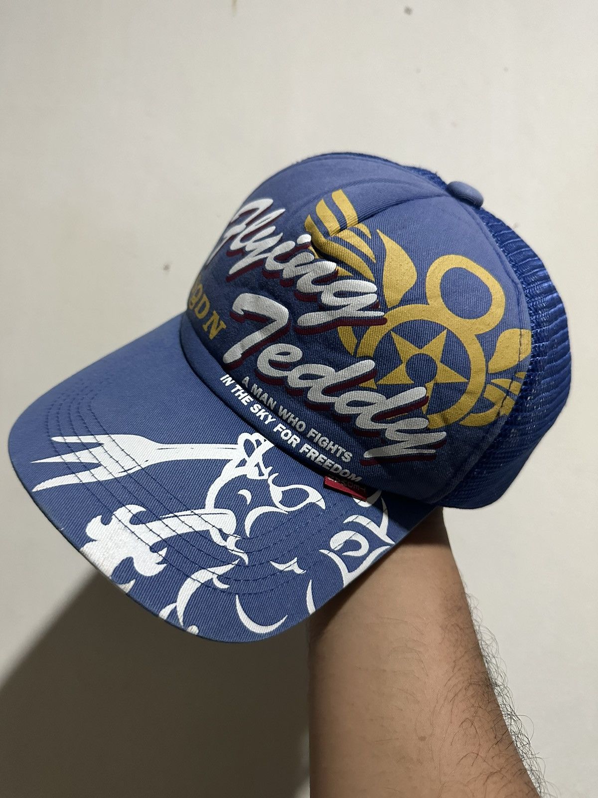 image of Vintage VTG Flying Teddy Devils Trucker Hats in Blue, Men's