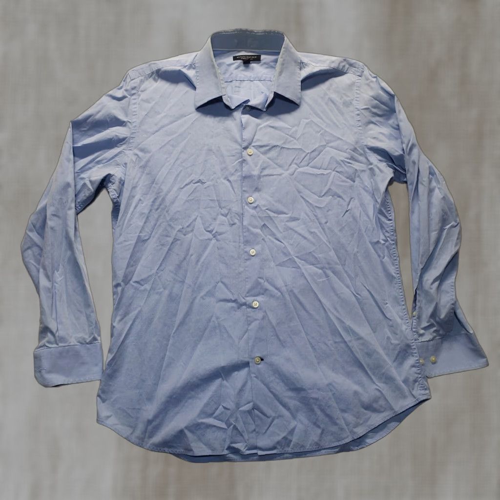 Banana Republic Banana Republic Shirt Adult Men L Blue Slim Button-Up Long Sleeve Regular Cotton Casual Business Travel Party/Cocktail Knit? Size US L / EU 52-54 / 3 - 1 Thumbnail