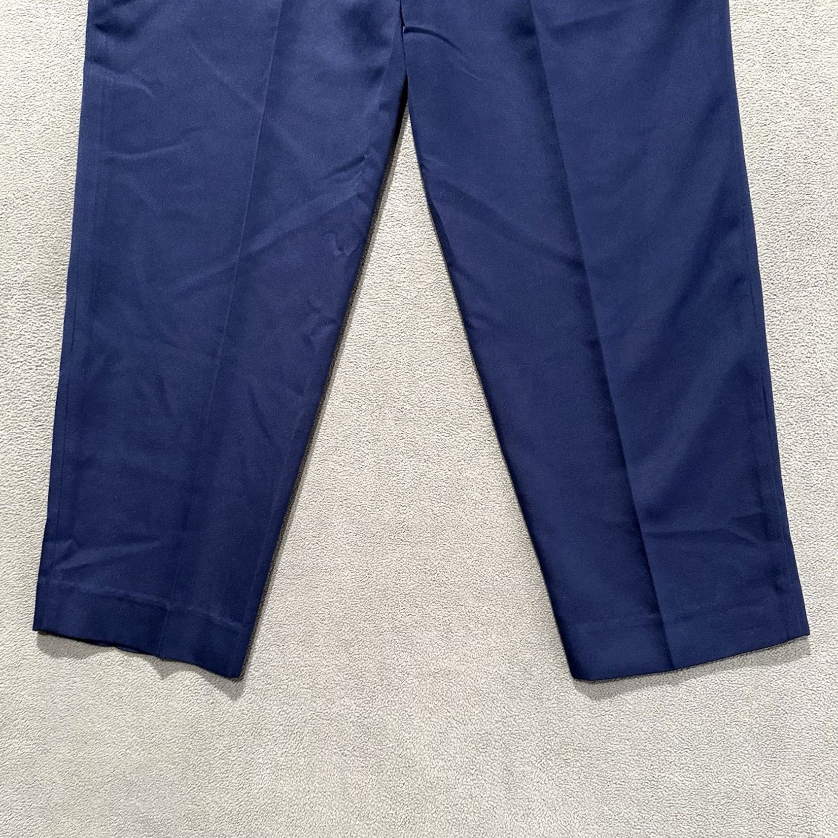 Talbots Talbots Womens Pants 8P Navy Blue Double Pleated Stretch Office Trouser Size 30" / US 8 / IT 44 - 6 Thumbnail