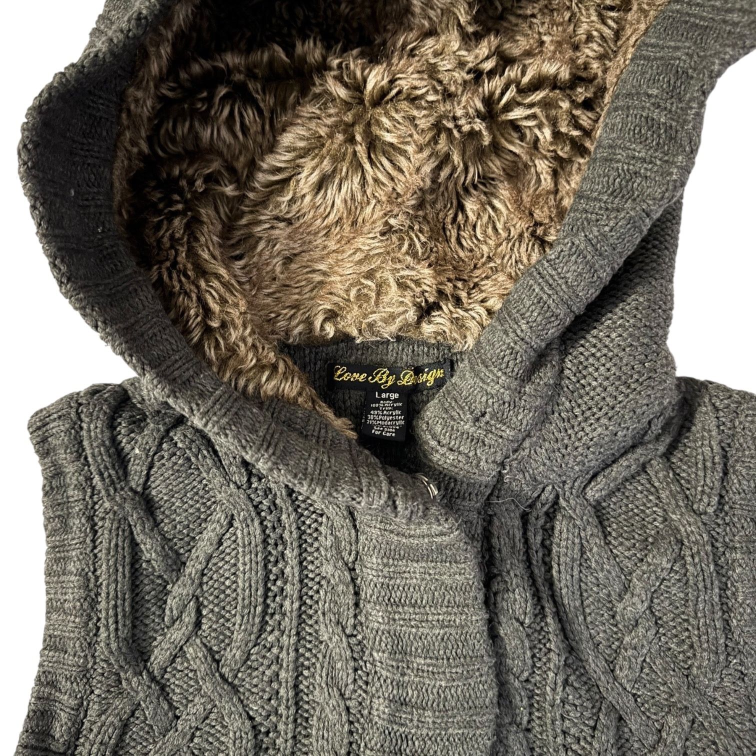 Other Love by Design Sleeveless Hoodie Large Fur Hood Snap Chic Size L / US 10 / IT 46 - 3 Thumbnail