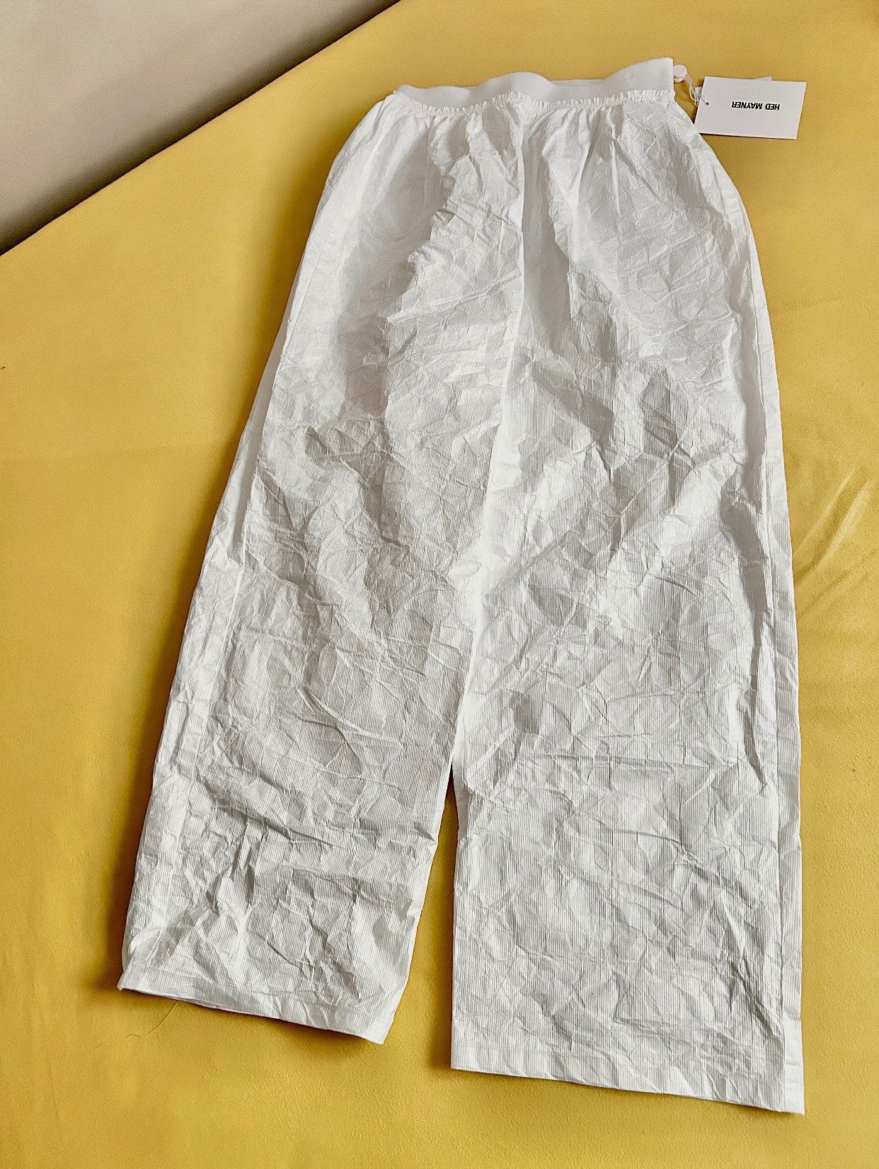 Hed Mayner CRINKLED WIDE LEG TROUSERS Size US 30 / EU 46 - 3 Thumbnail