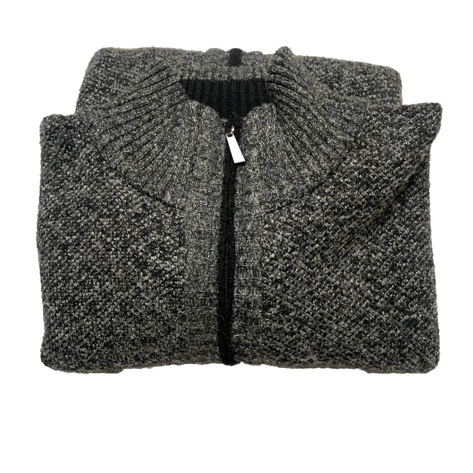 Other Alberto Cardinali Men's Cardigan XL Black Gray Zip Fleece Size US XL / EU 56 / 4 - 11 Thumbnail
