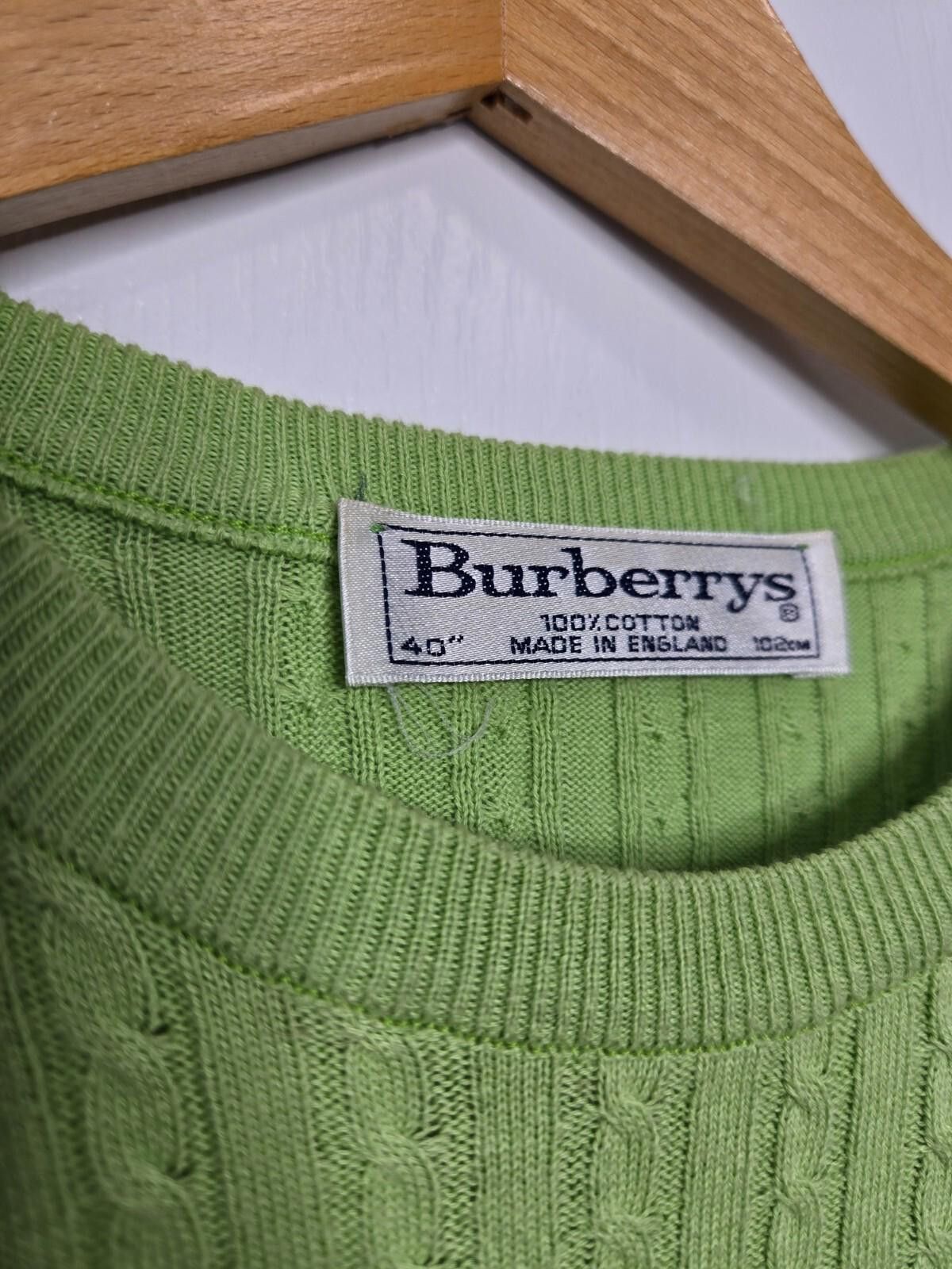 Burberry Burberry's Sweater Women's Medium Cable Knit Green Size M / US 6-8 / IT 42-44 - 2 Thumbnail