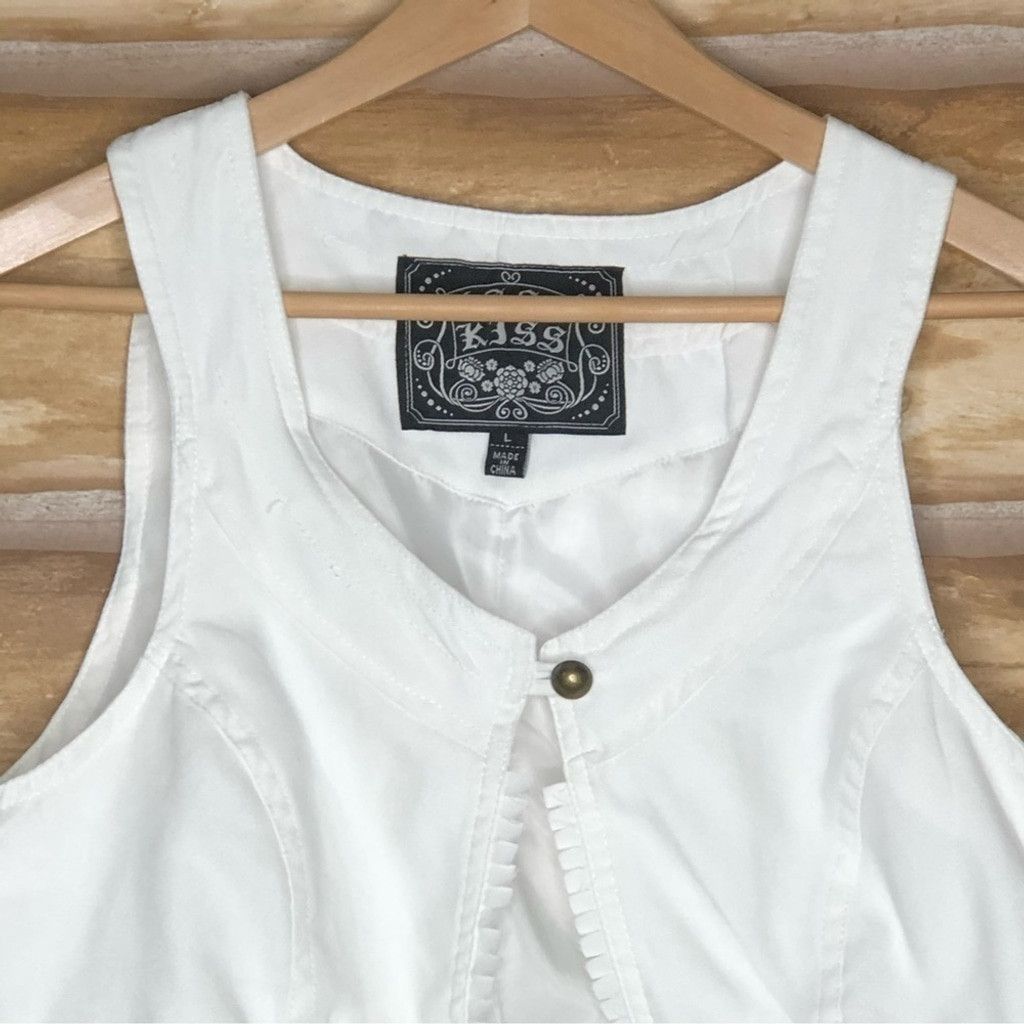 Other Last Kiss microsuede fringed scoop neck lined vest size L Size L / US 10 / IT 46 - 4 Thumbnail