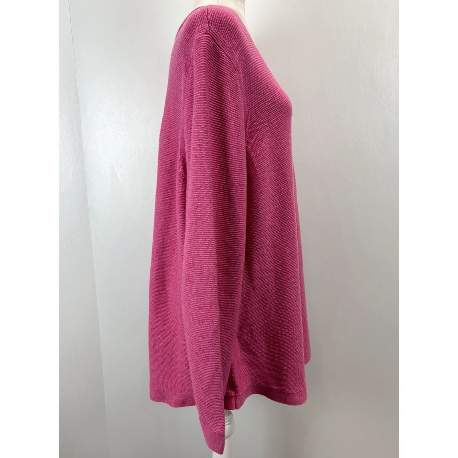 Talbots Talbots Knit V-Neck Sweater - 3X-P Plus Petite Women - Pink - Pullover Knit Top - Solid Cotton Blend - Long Sleeve - Womens Pullover Sweater Size XXL / US 16-18 / IT 52-54 - 4 Thumbnail