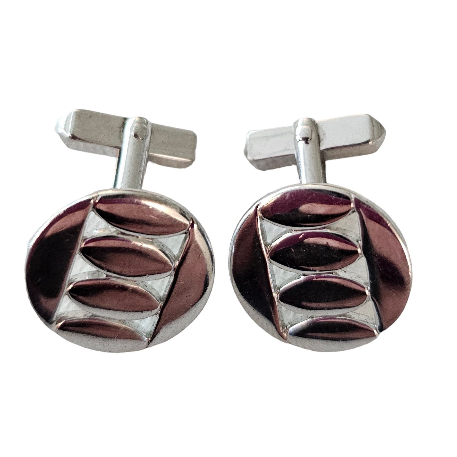 Other Swank Sterling Silver Round Cufflinks. Signed L115 Size ONE SIZE - 3 Thumbnail