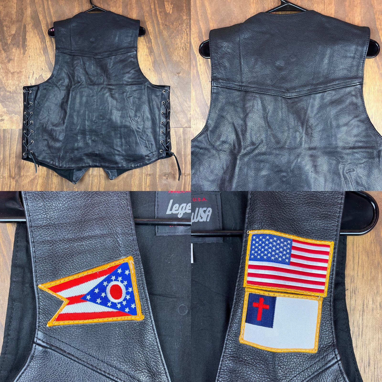 Vintage VINTAGE Legendary USA Mens Vest Black Bikercore Leather Handcrafted in USA Biker XL Size US XL / EU 56 / 4 - 8 Thumbnail