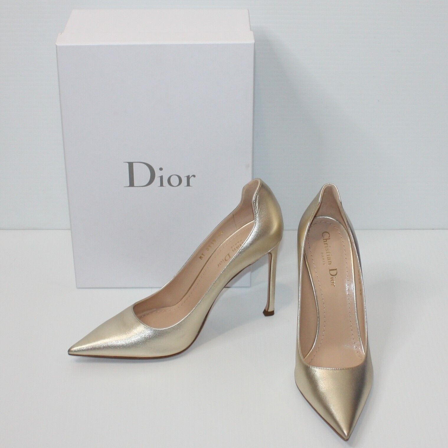 image of Dior Gold Metallic Lambskin D-Moi Pumps Size Us 10 New $750 Shoes, Women's