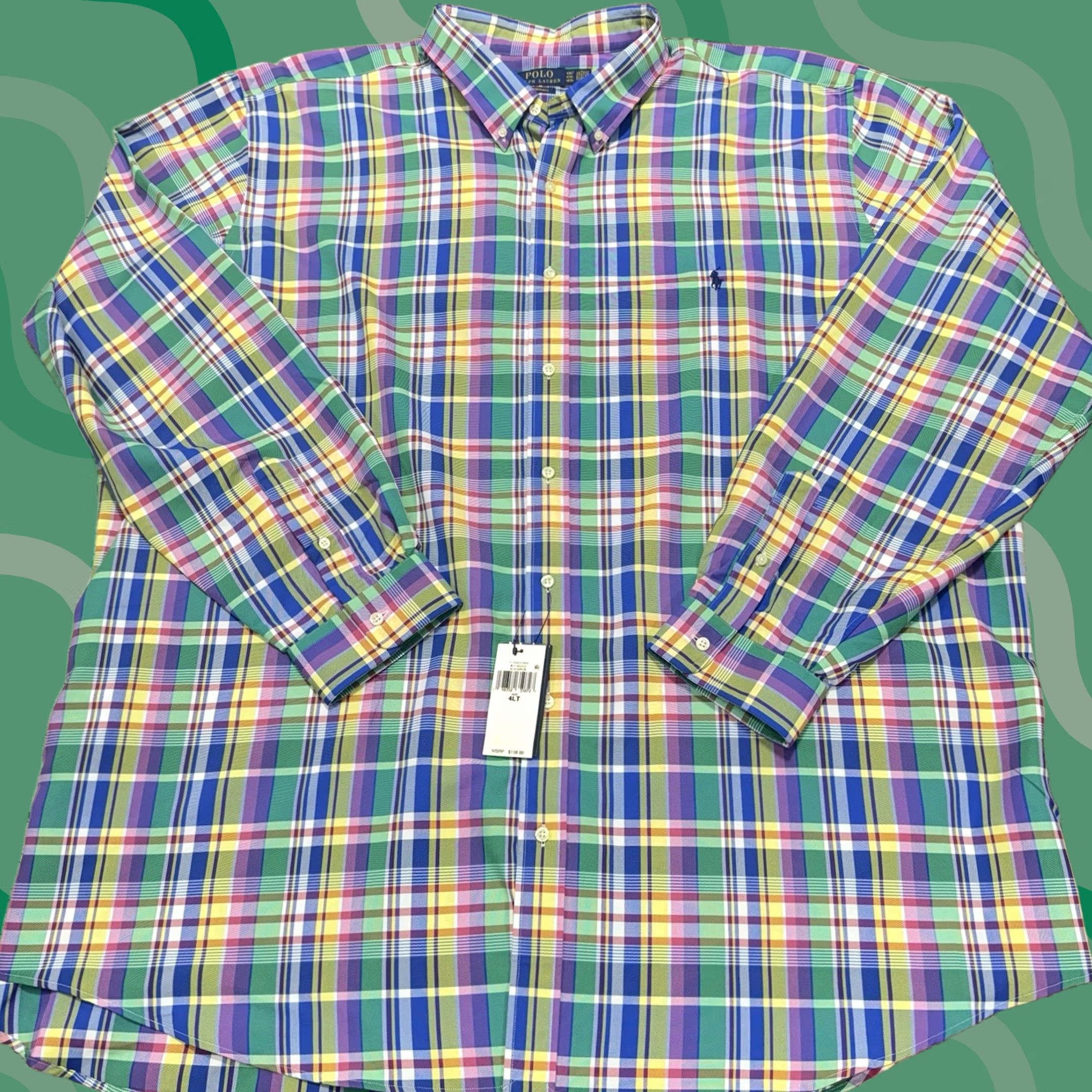 Polo Ralph Lauren VINTAGE Polo Ralph Lauren Shirt 4XLT Big Tall Plaid Performance Classic Oxford NWT Size US XXL / EU 58 / 5 - 1 Thumbnail