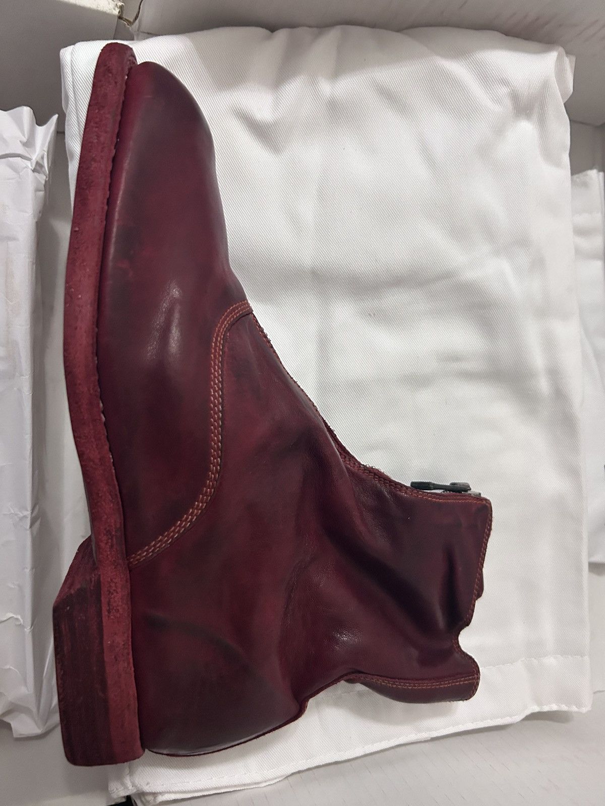Guidi GUIDI 210 women’s red horse leather front zip ankle boots Size US 8 / IT 38 - 2 Thumbnail