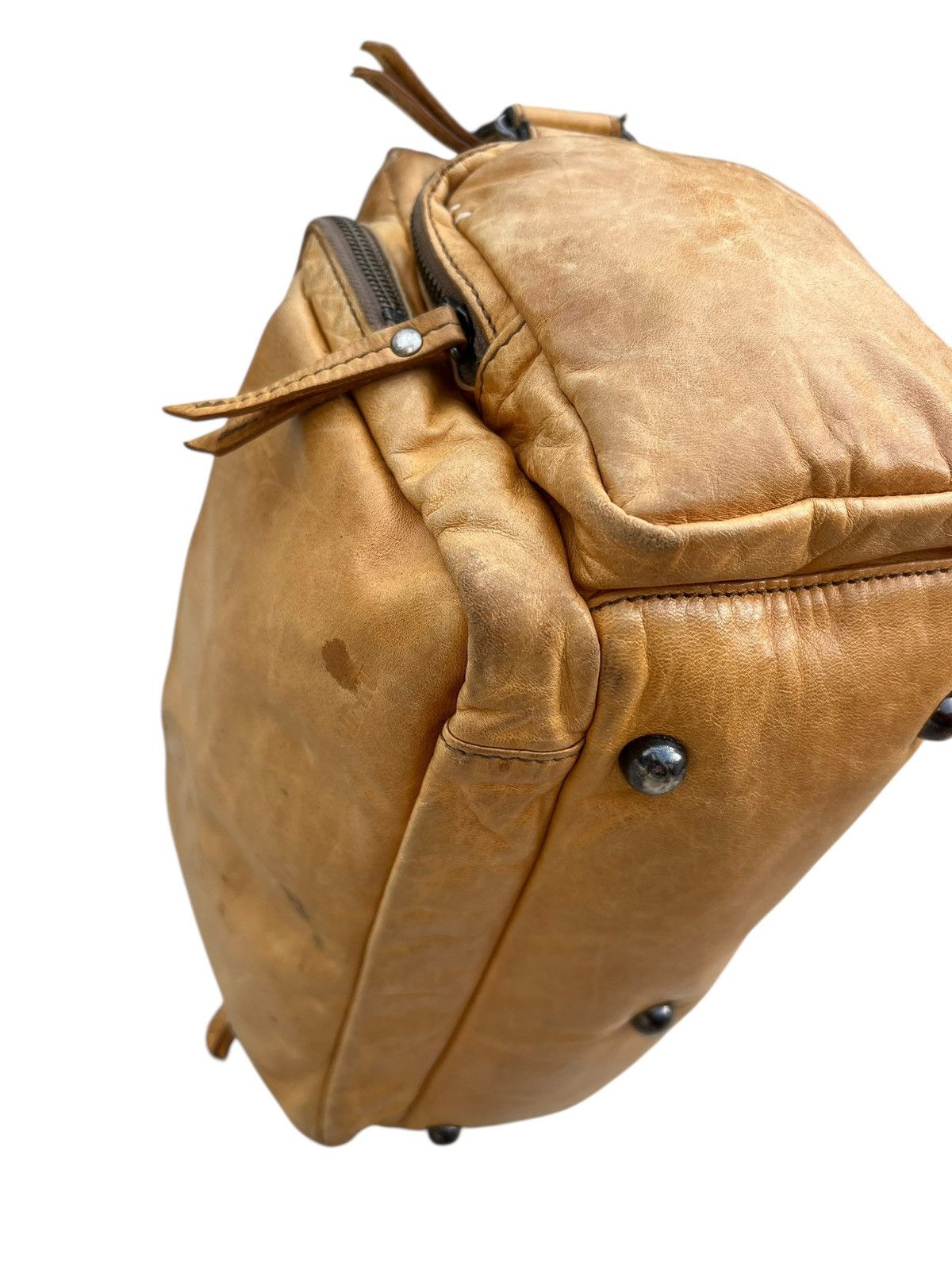 Leather LINK-KU Japan Stains Patina Horse Leather Messenger Bag Size ONE SIZE - 13 Thumbnail