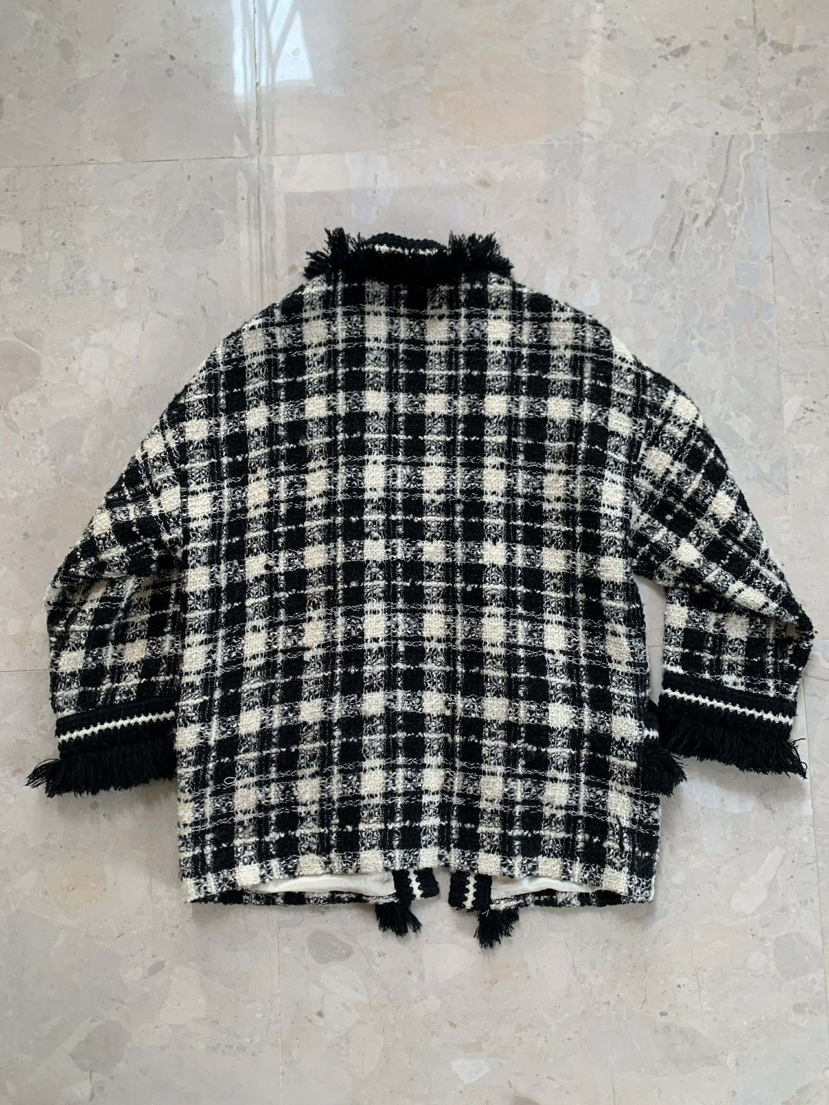 Gucci Gucci Black Ivory Wool Boucle Tweed Jacket Size XS / US 0-2 / IT 36-38 - 8 Thumbnail