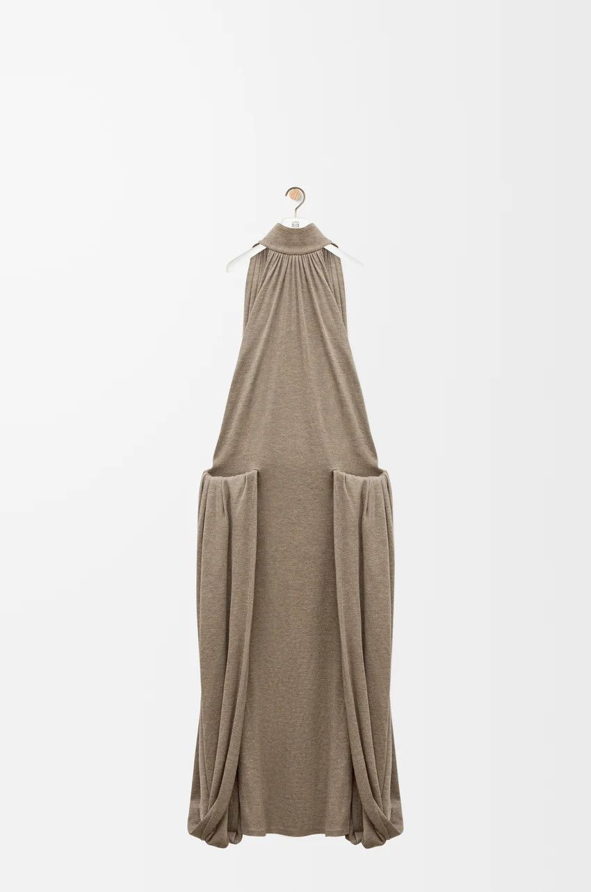 Loewe o1loc1c0525 Draped Dress In Viscose in Brown Size S / US 4 / IT 40 - 1 Thumbnail