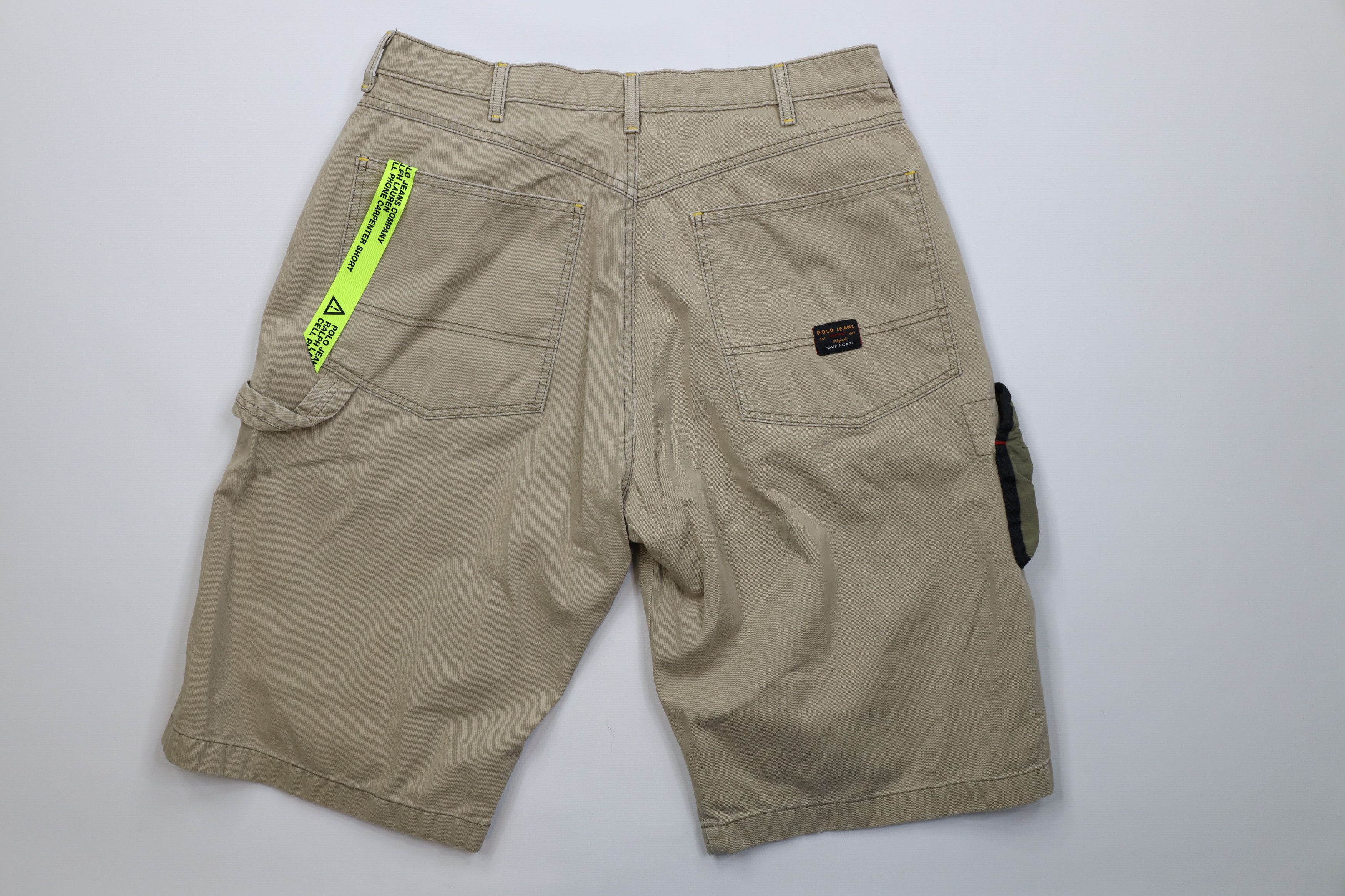 Ralph Lauren Vintage 90s Y2K Ralph Lauren Cell Phone Pocket Shorts Beige Size US 33 - 8 Thumbnail