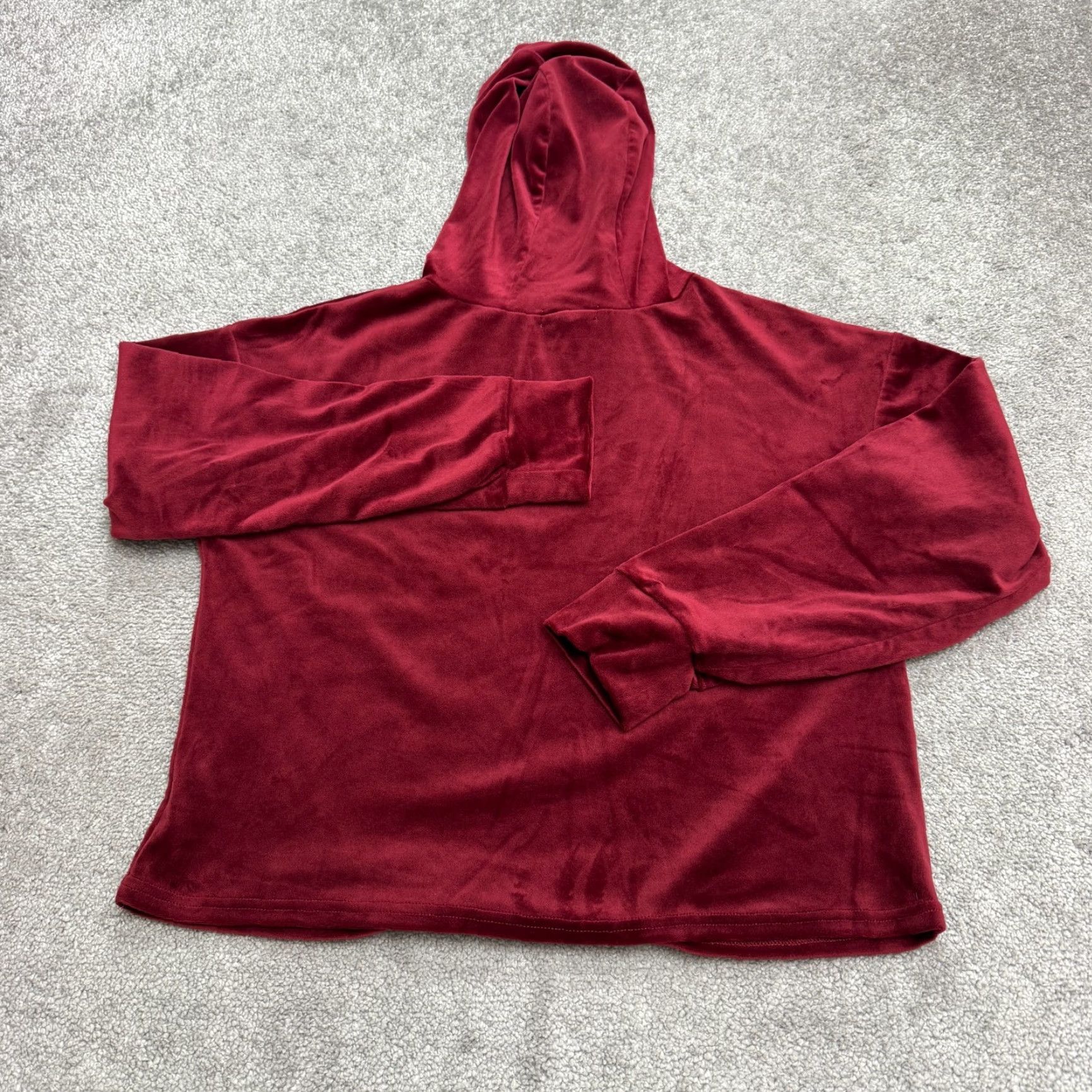 Vintage Ultra Flirt Hoodie 1/4 Zip Velour Sweatshirt Womens M Red Velour Logo Casual Outdoor Streetwear Size M / US 6-8 / IT 42-44 - 2 Thumbnail