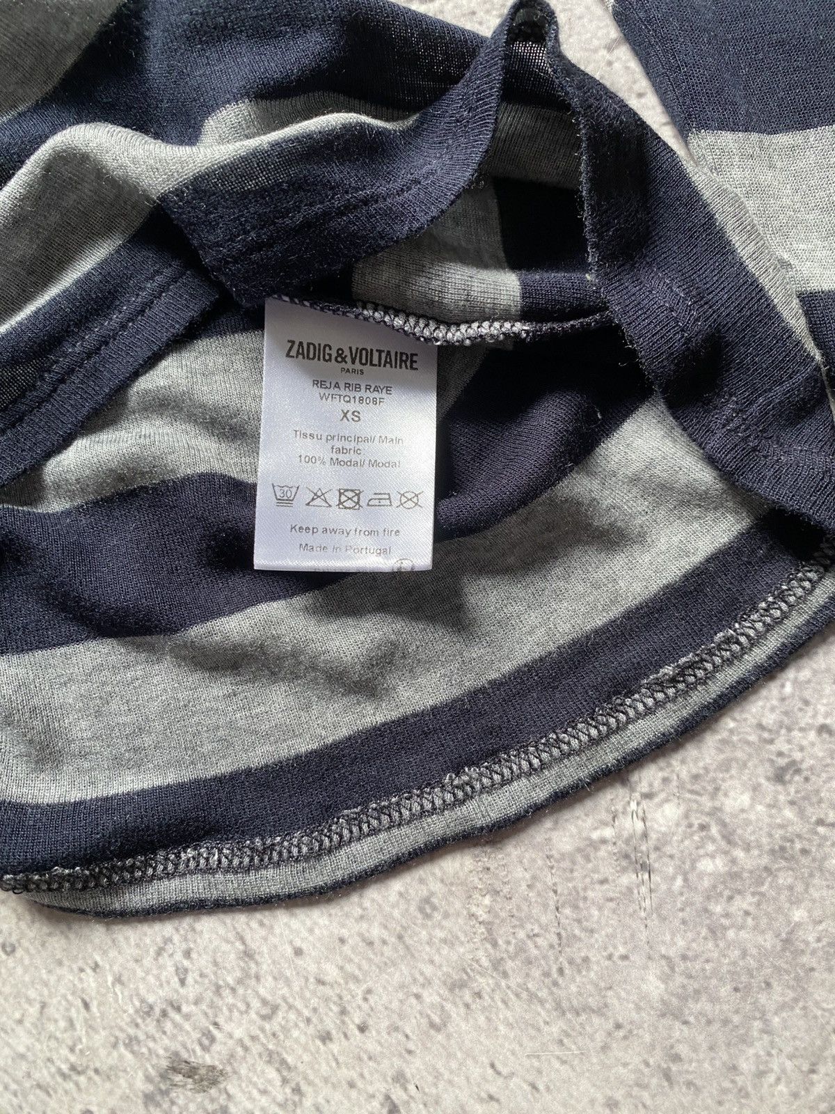 Zadig & Voltaire Zadig & Voltaire Long Sleeve Xs Stripe Modal Avant Garde Size XS / US 0-2 / IT 36-38 - 8 Thumbnail