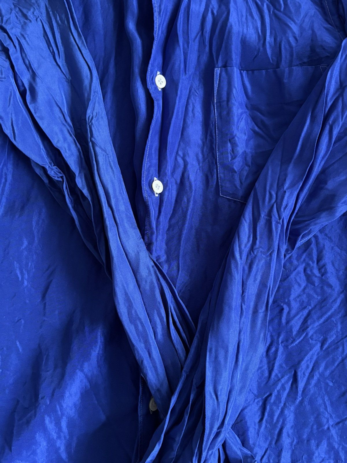 Comme des Garcons CDG Homme 2008 Textured Blue Shirt Size US XS / EU 42 / 0 - 3 Thumbnail