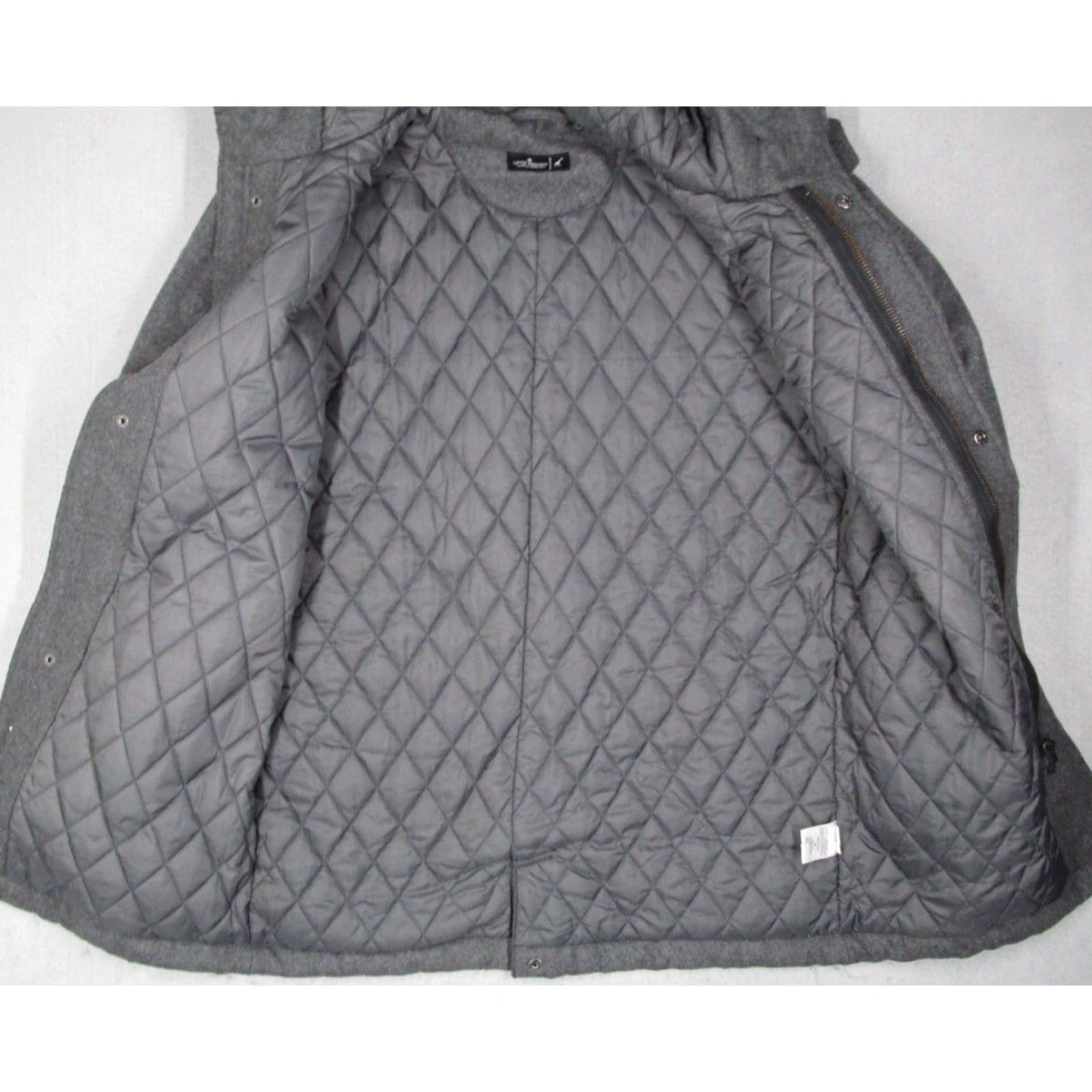 Vintage LRG Coat Mens Medium Gray Wool Blend Full Zip Hood Quilted Lining Size US M / EU 48-50 / 2 - 4 Thumbnail