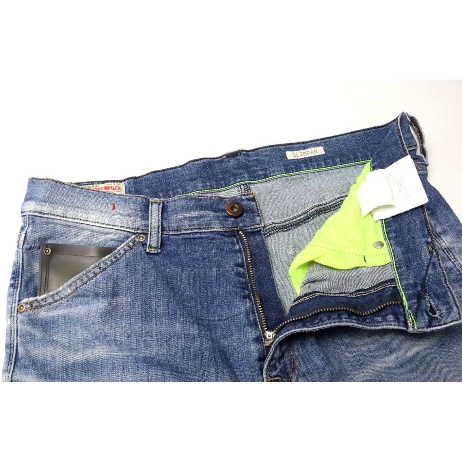 Replay REPLAY Slimpar Jeans Men's W33/L32 Slim Fit Faded Whiskered Blue Denim Zip Fly Size US 33 - 4 Thumbnail