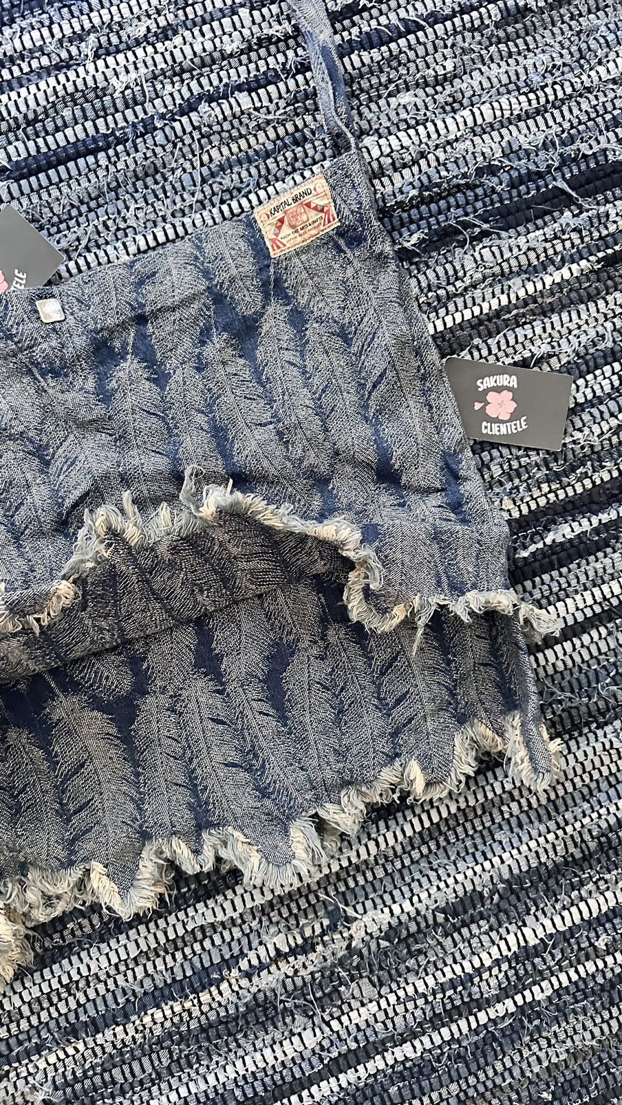 Japanese Brand × Kapital × Vintage Kapital Indigo Denim Feather Book Tote Bag 12oz Size ONE SIZE - 2 Thumbnail
